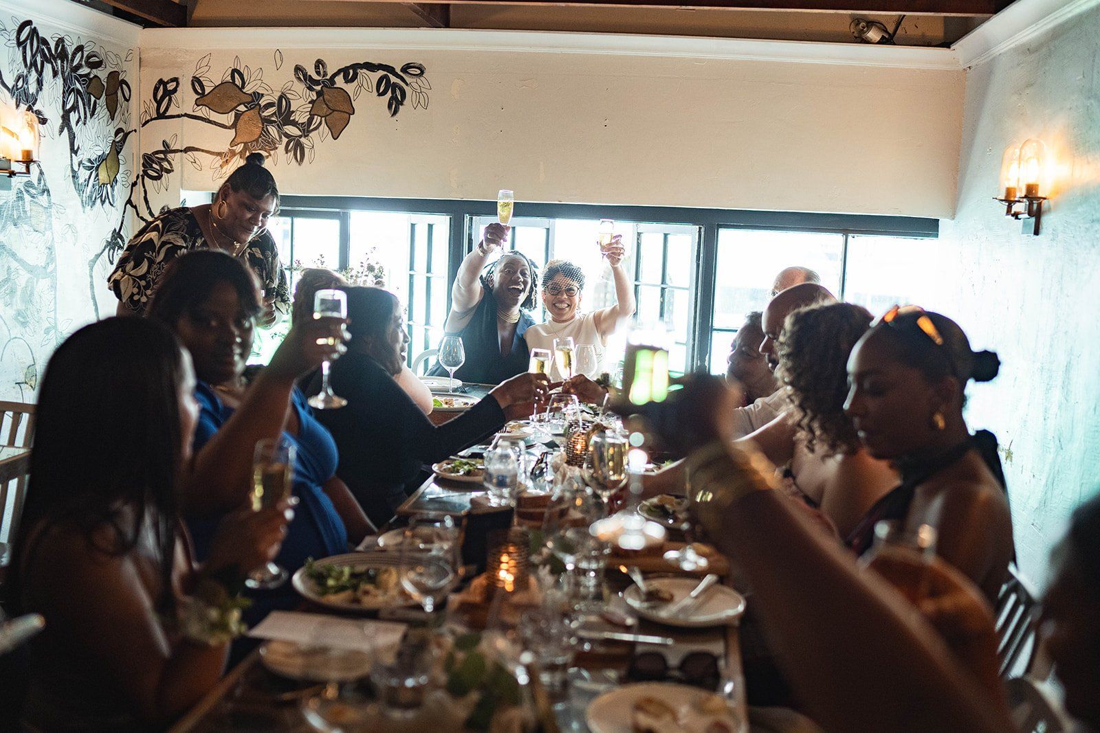 same-sex city hall wedding, fourth floor gallery + bouche (plant-based), A Vegan-Friendly SF Reception on Bush Street