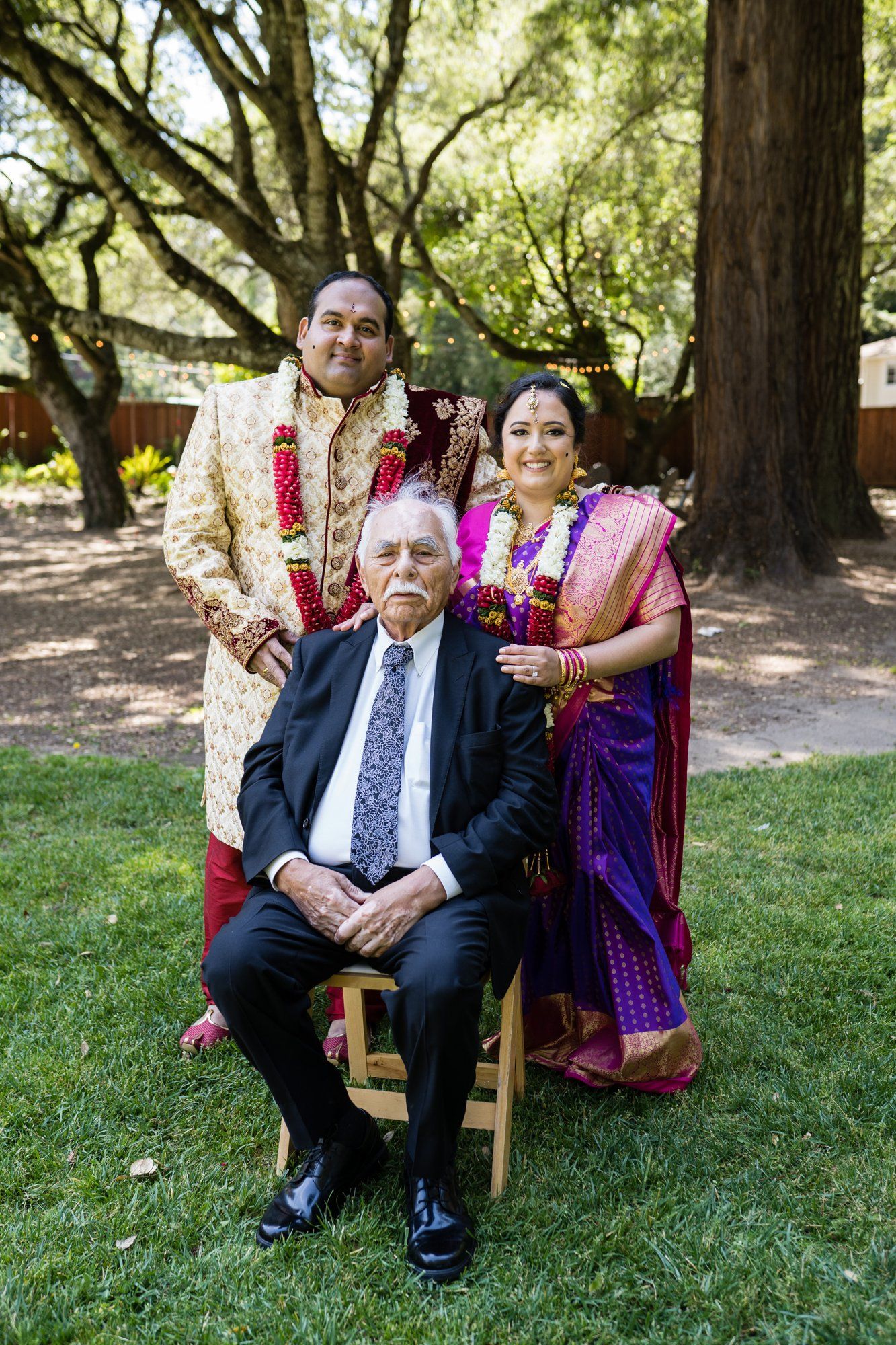 indian-american micro wedding in palo alto, Family Photos in the Redwoods