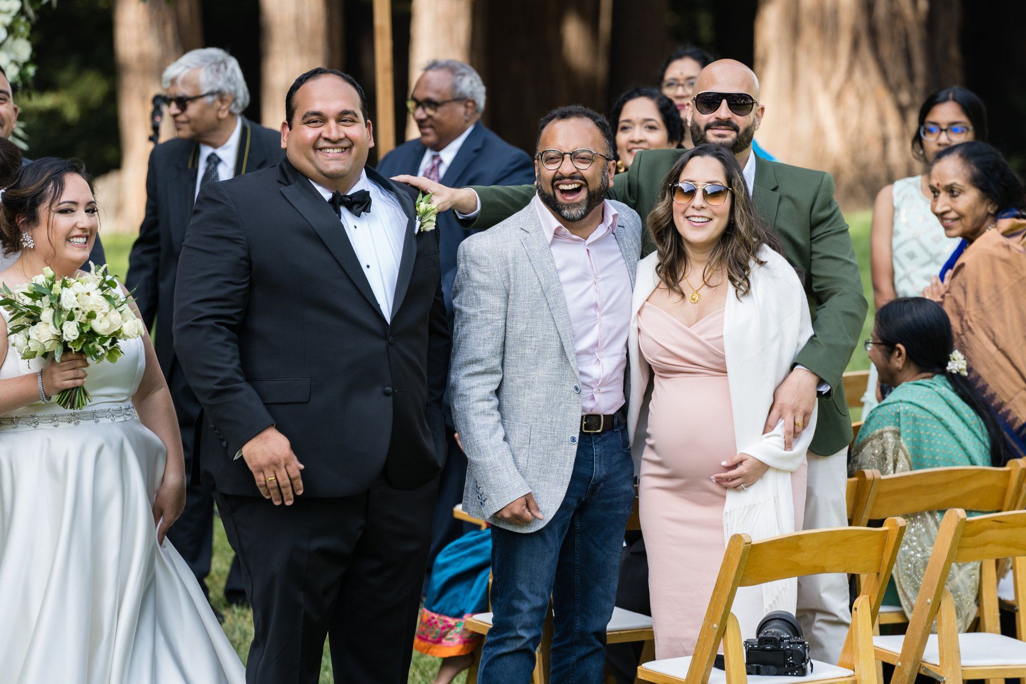 indian-american micro wedding in palo alto, Family Photos in the Redwoods