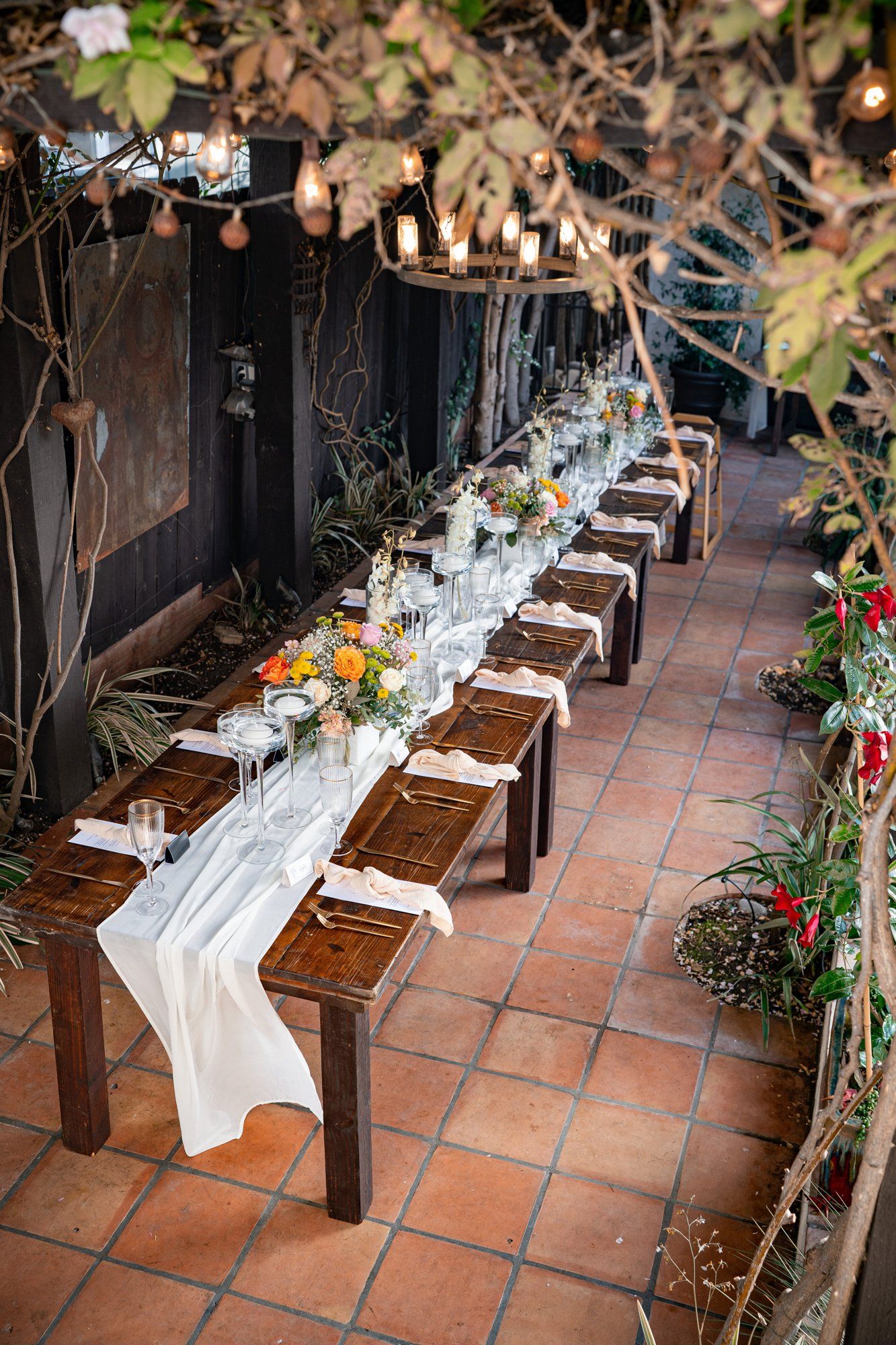 villa micro wedding at Villa Francesca, Dinner Under the Wooden Awning at Villa Francesca