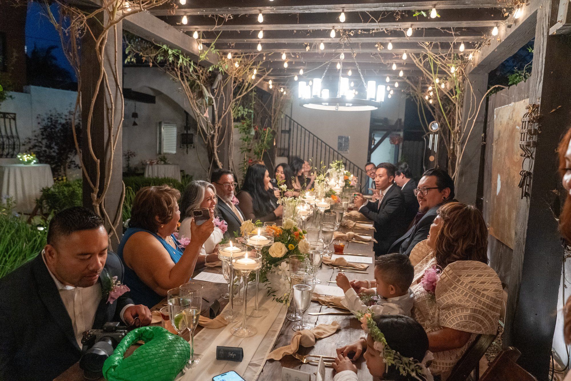 villa micro wedding at Villa Francesca, Dinner Under the Wooden Awning at Villa Francesca