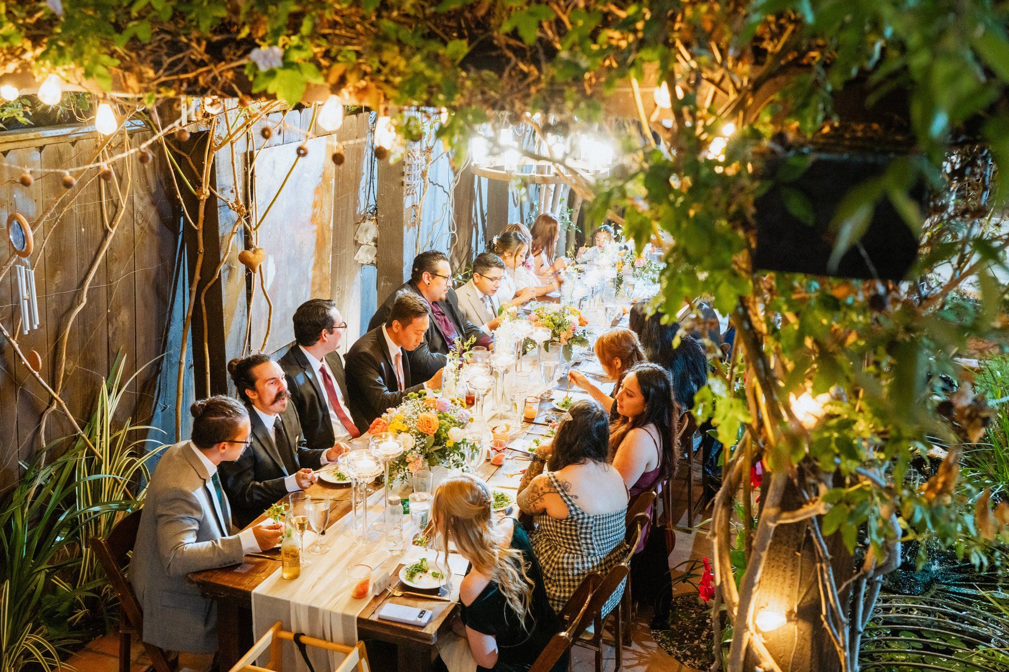 villa micro wedding at Villa Francesca, Dinner Under the Wooden Awning at Villa Francesca