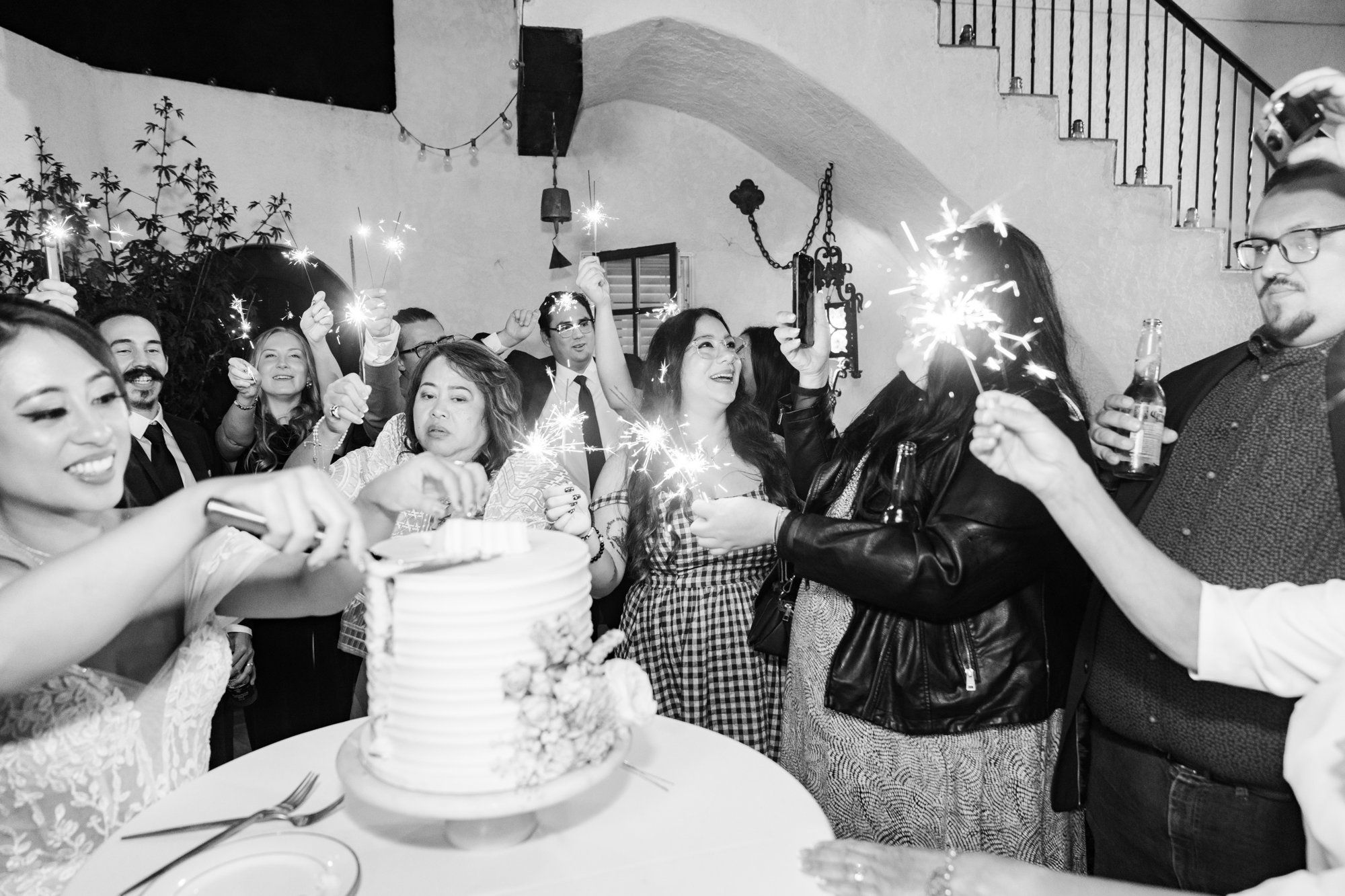 villa micro wedding at villa francesca, socal, Dinner Under the Wooden Awning