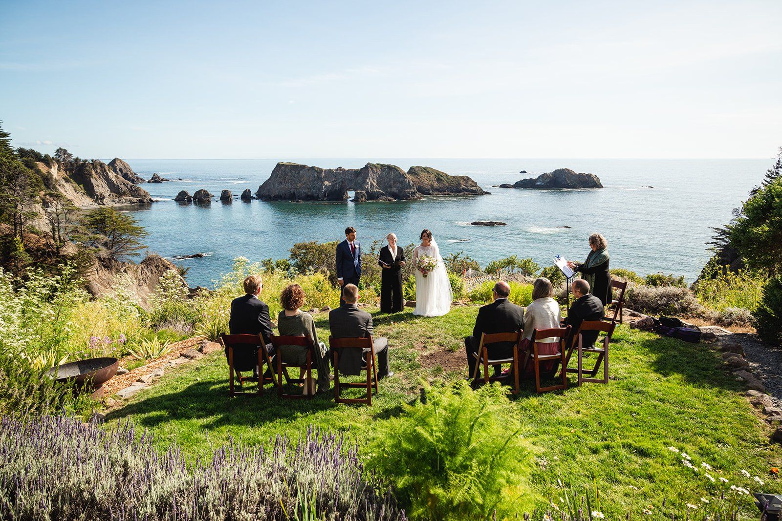 two-grooms oceanfront inn minimony at harbor house mendocino, A Pacific-Coast Ceremony Above the Cove at Harbor House Inn