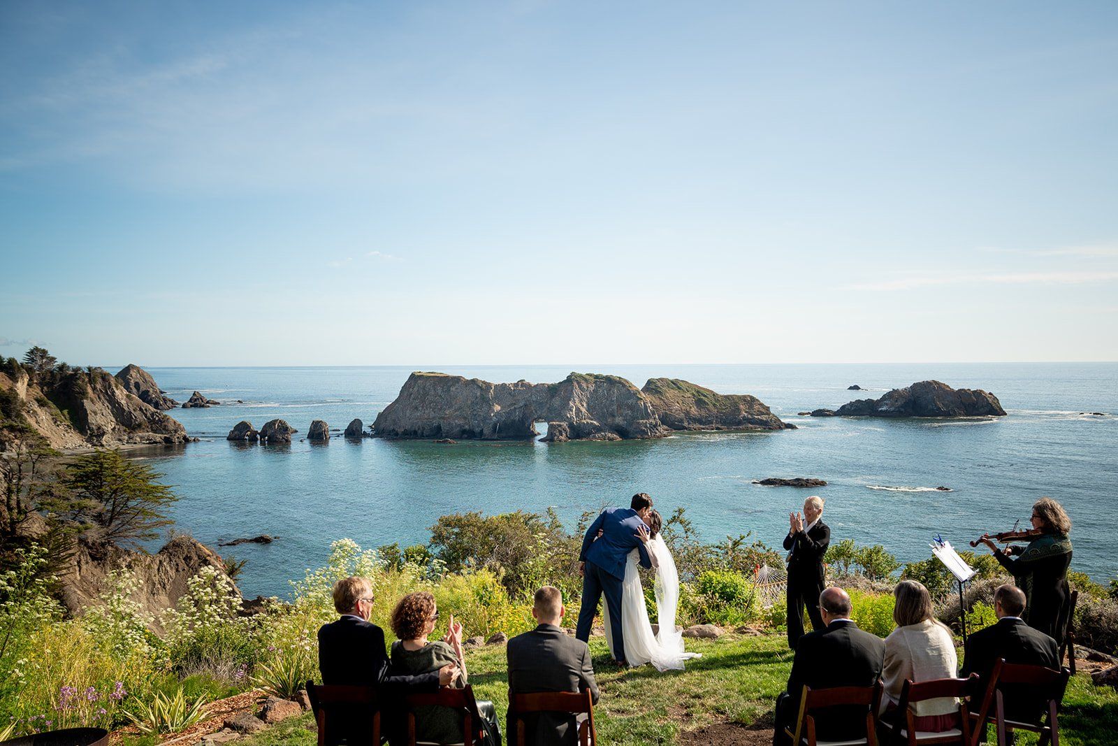 two-grooms oceanfront inn minimony at harbor house mendocino, A Pacific-Coast Ceremony Above the Cove at Harbor House Inn