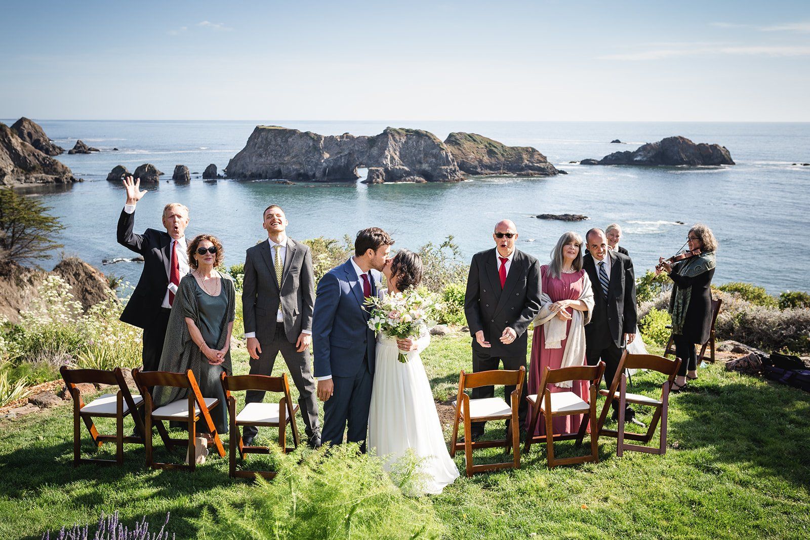 two-grooms oceanfront inn minimony at harbor house mendocino, A Pacific-Coast Ceremony Above the Cove at Harbor House Inn
