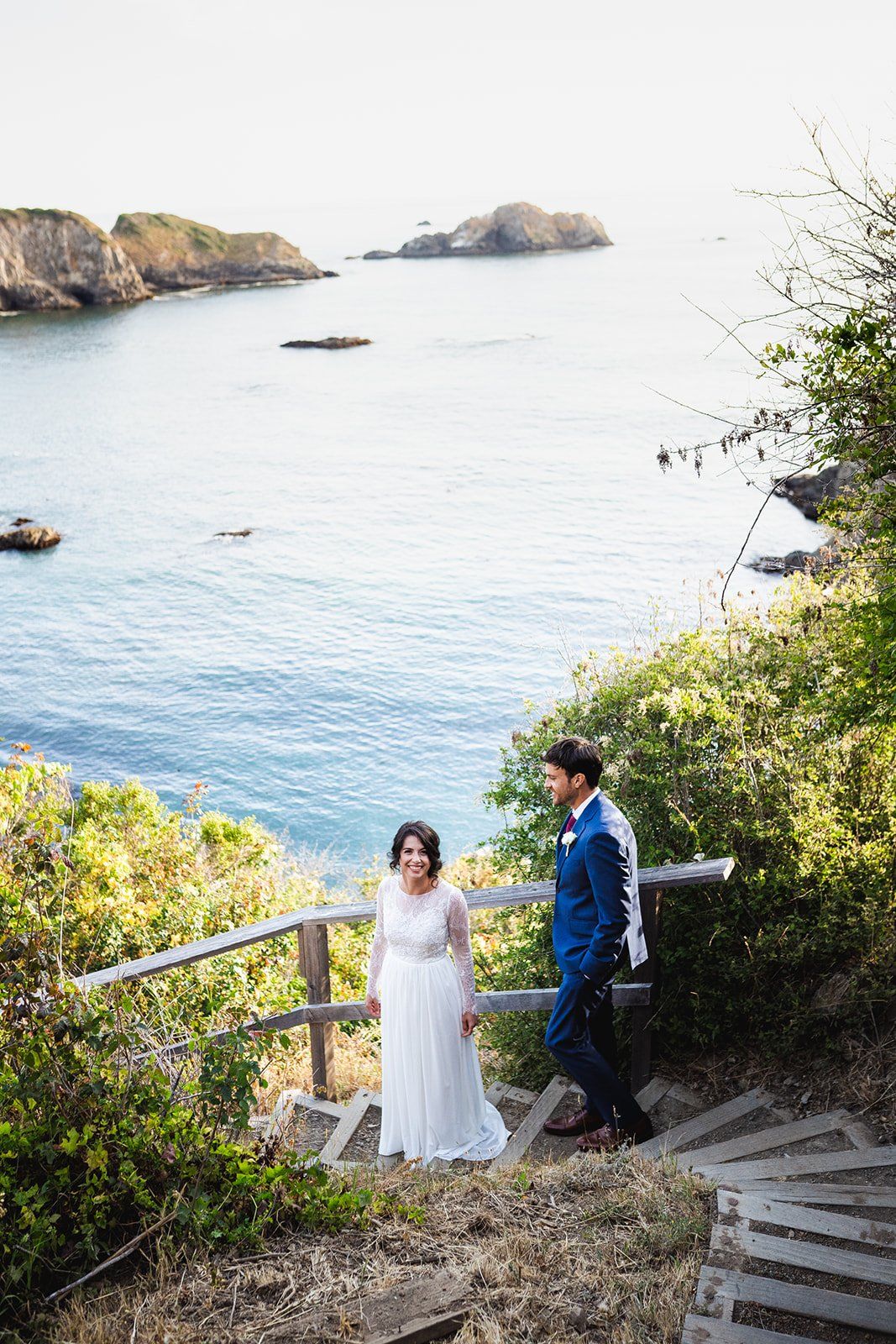 two-grooms oceanfront inn minimony at harbor house mendocino, Family Photos on the Bluff at this Mendocino Oceanfront Wedding