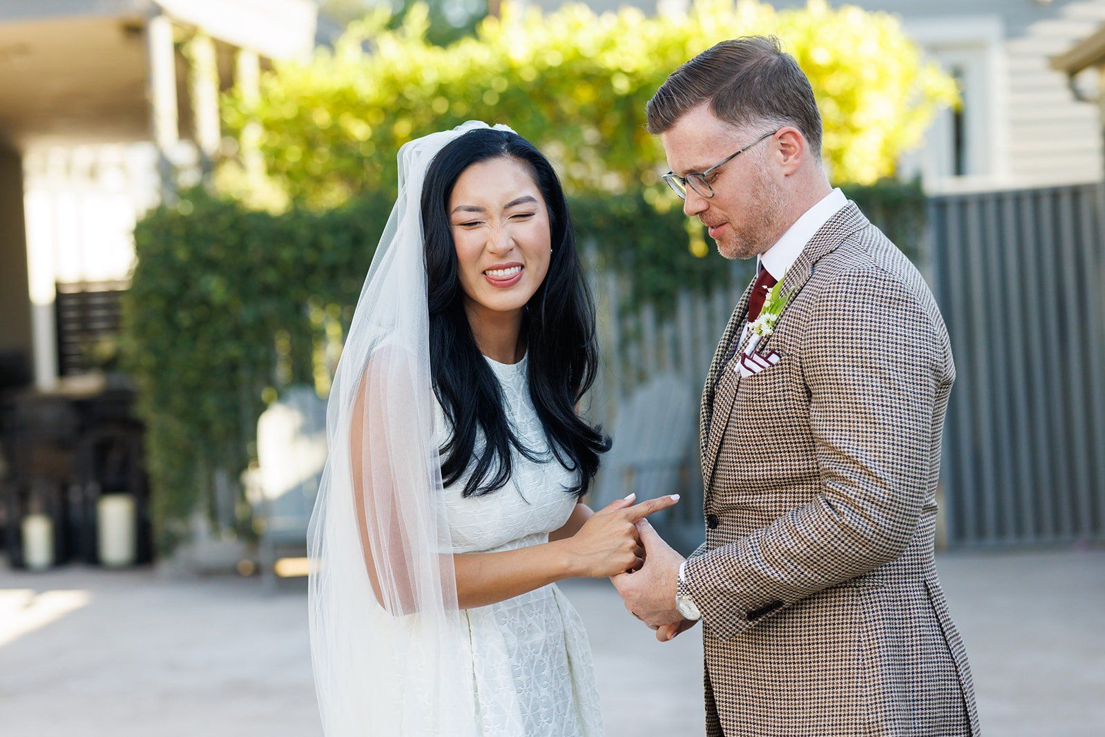modern boutique-hotel micro wedding at r inn napa, A Garden Nook Ceremony at R Inn Napa