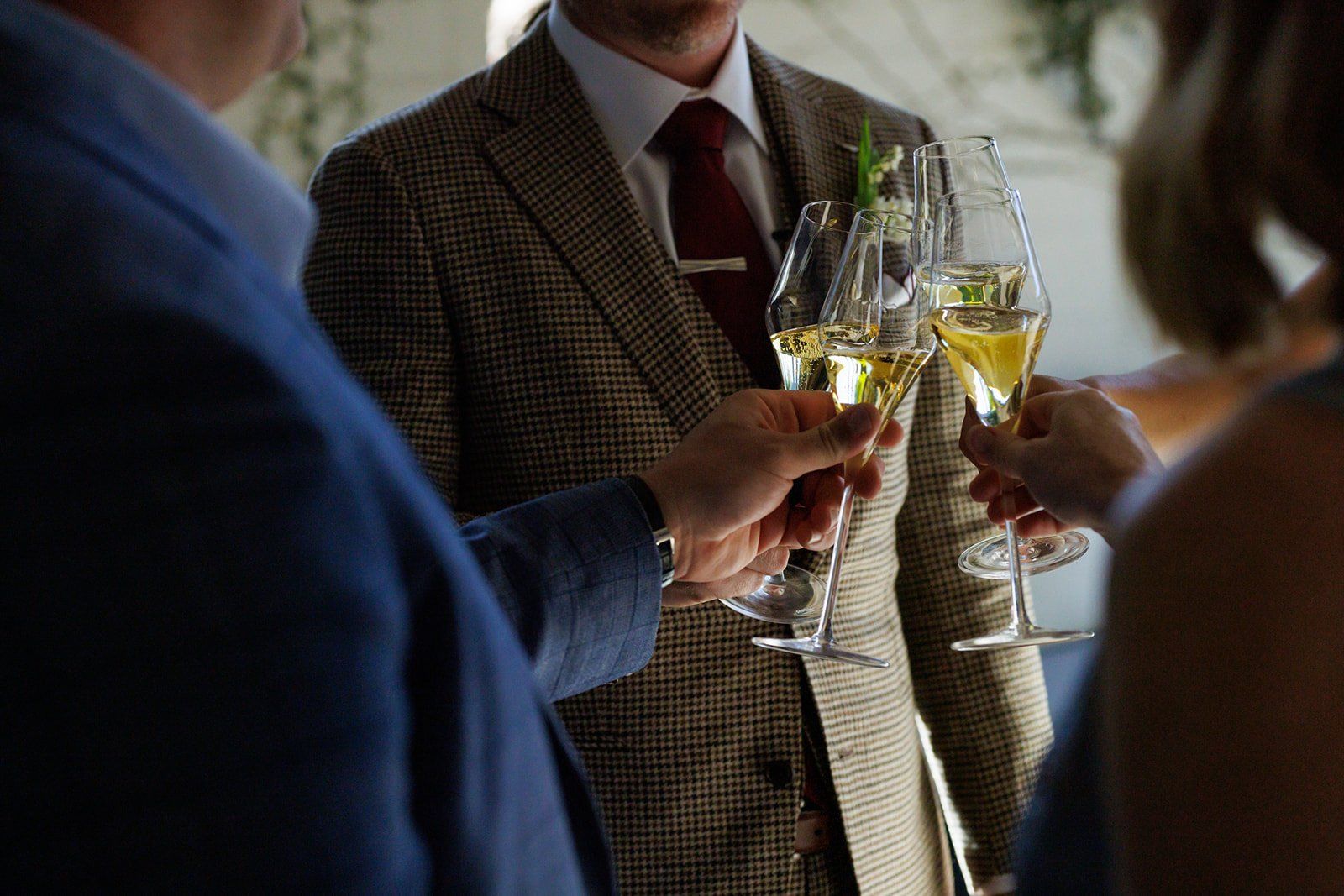 modern boutique-hotel micro wedding at r inn napa, Dinner, Sunset, and Cake by the River