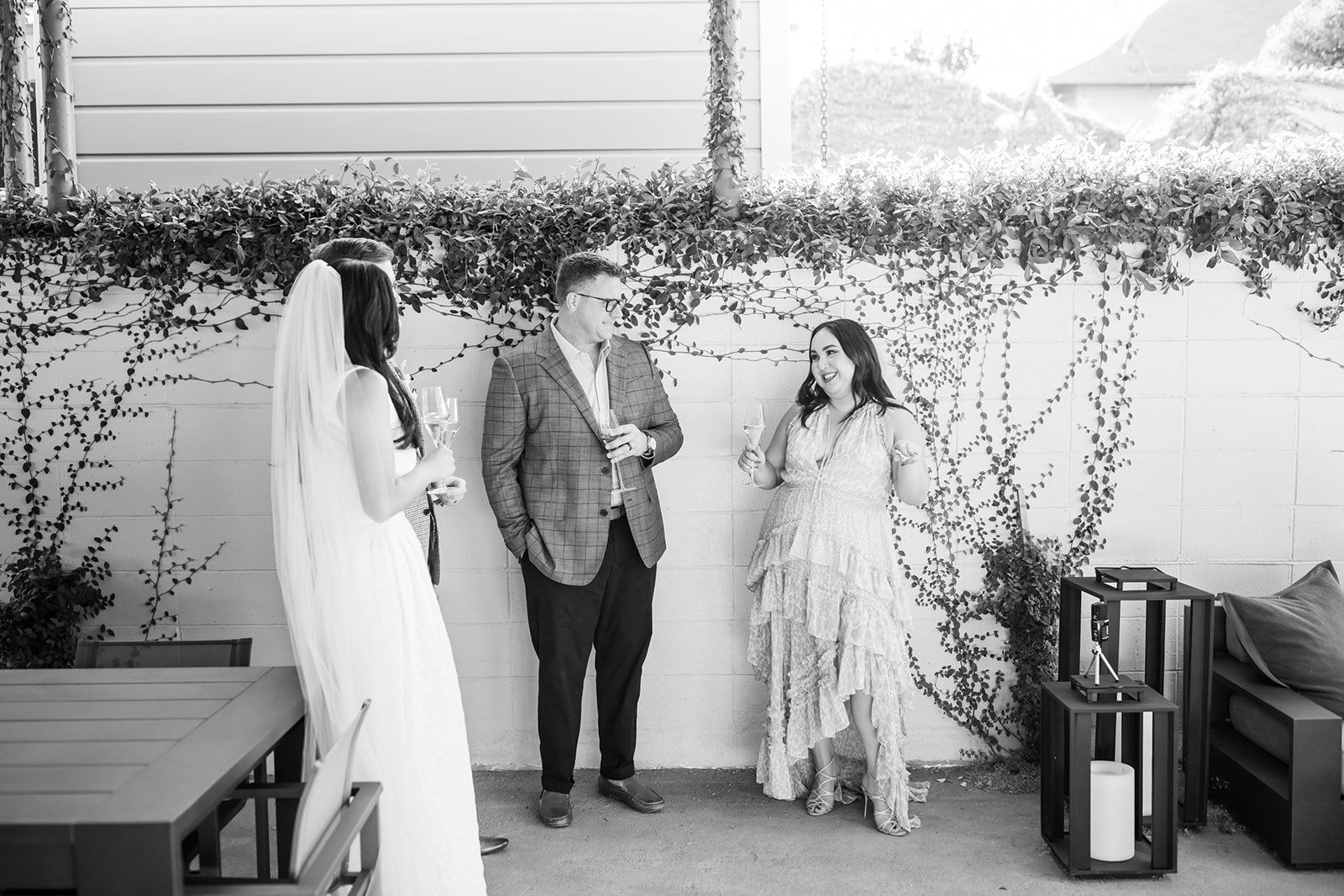 modern boutique-hotel micro wedding at r inn napa, Dinner, Sunset, and Cake by the River