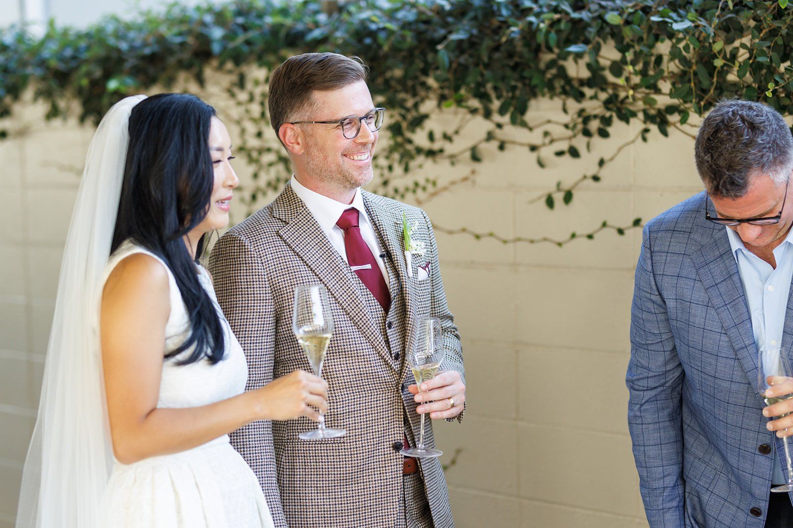 modern boutique-hotel micro wedding at r inn napa, Champagne and a 6-Guest Napa Hotel Wedding