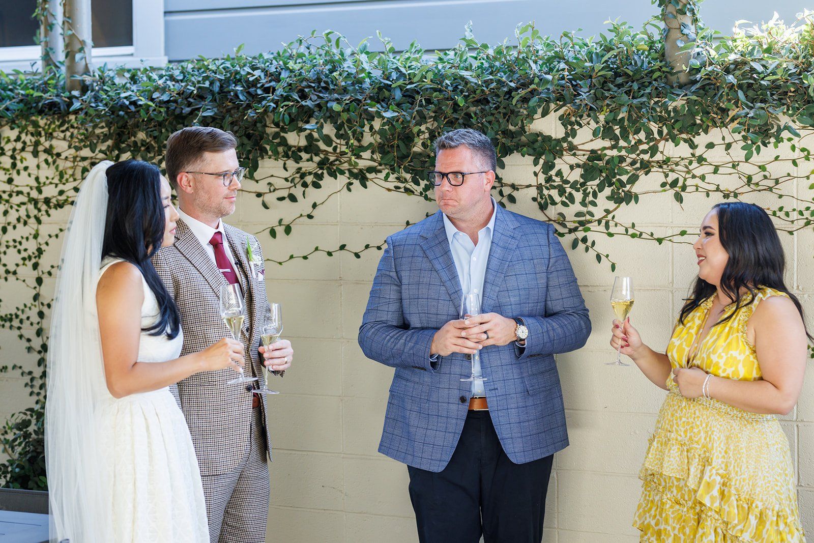 modern boutique-hotel micro wedding at r inn napa, Champagne and Portraits Through R Inn Napa