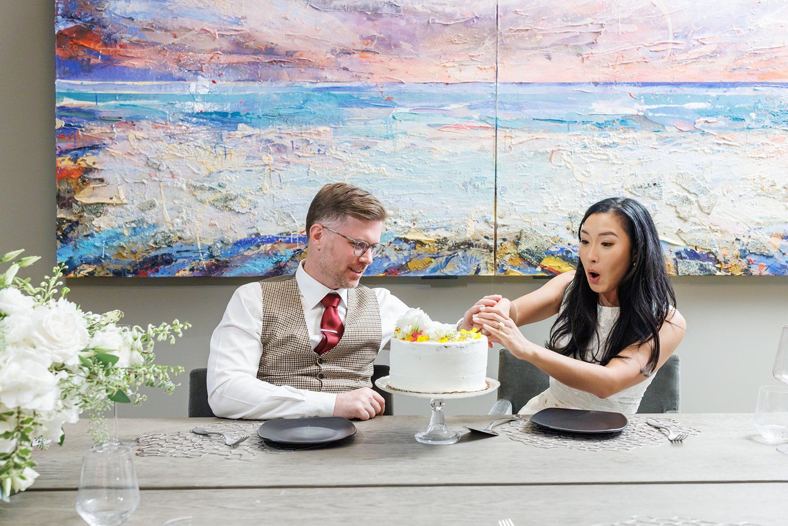 modern boutique-hotel micro wedding at r inn napa, Champagne and a 6-Guest Napa Hotel Wedding