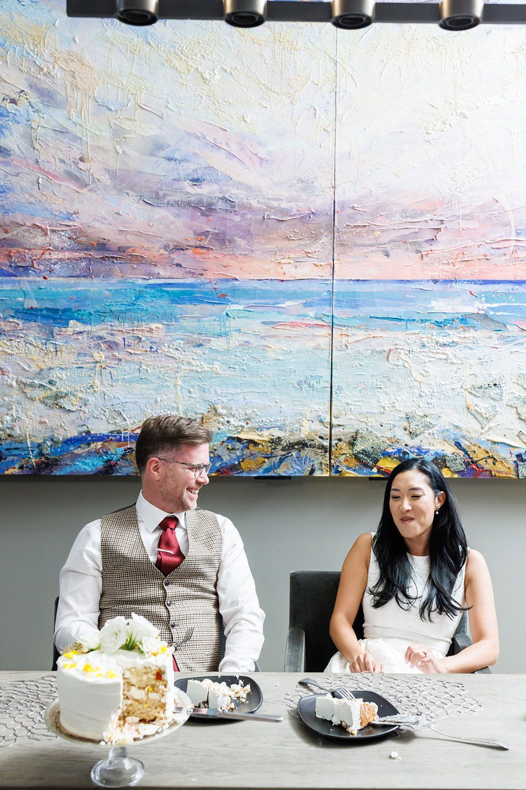 modern boutique-hotel micro wedding at r inn napa, Champagne and a 6-Guest Napa Hotel Wedding