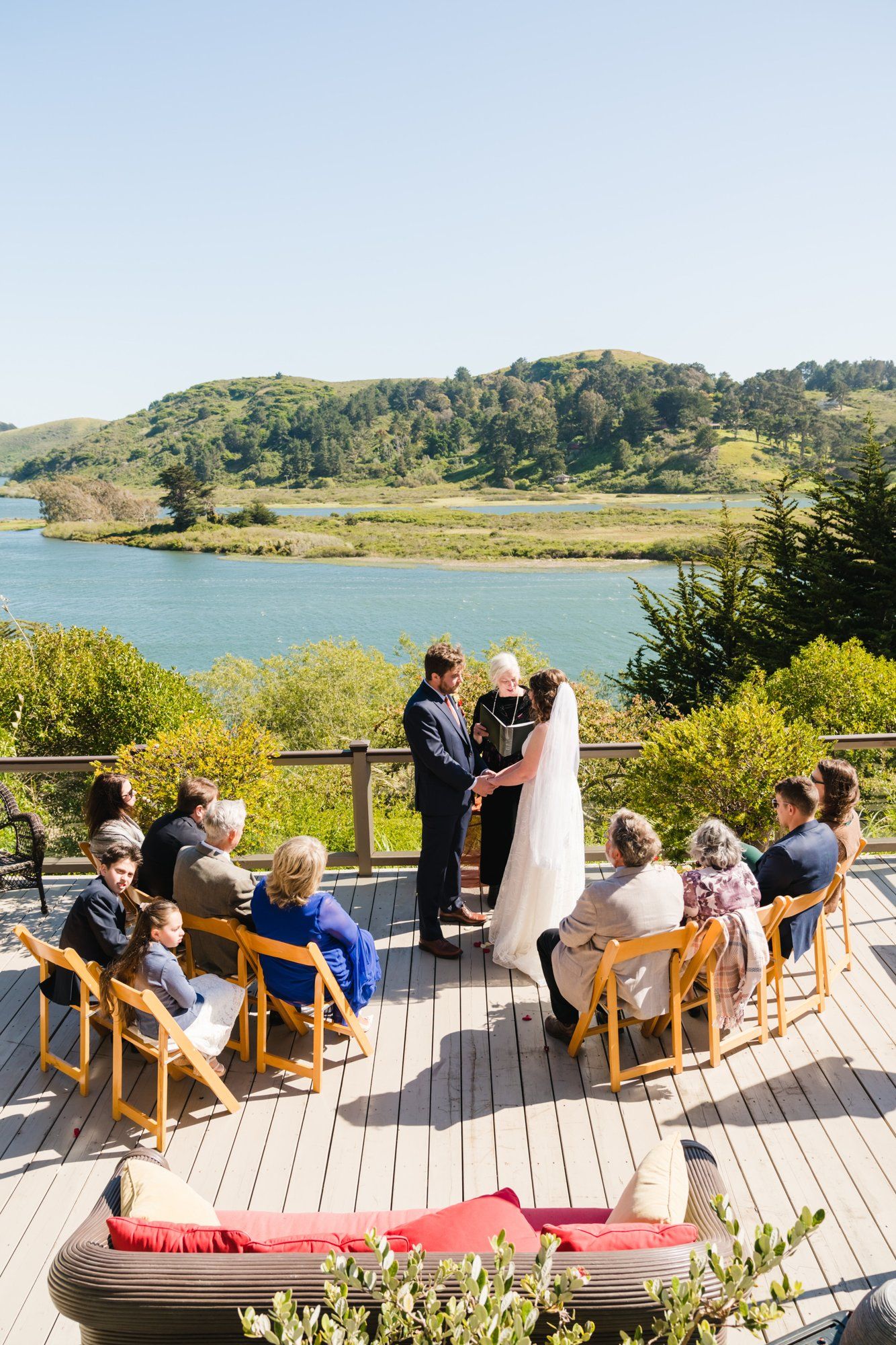 oceanfront airbnb minimony in jenner, Married on the Deck, a 12-Guest Ocean-View Ceremony