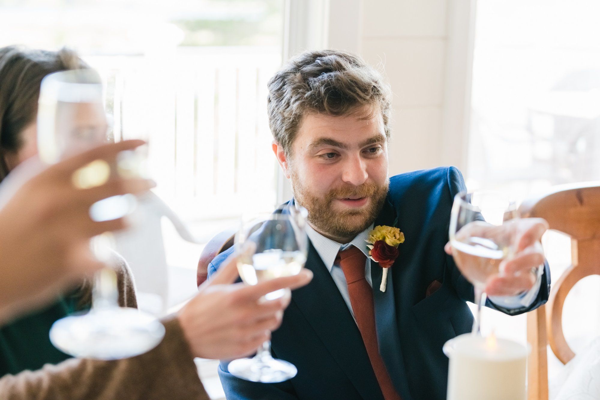oceanfront airbnb minimony in jenner, Toasts, Dinner, and Cake at the House