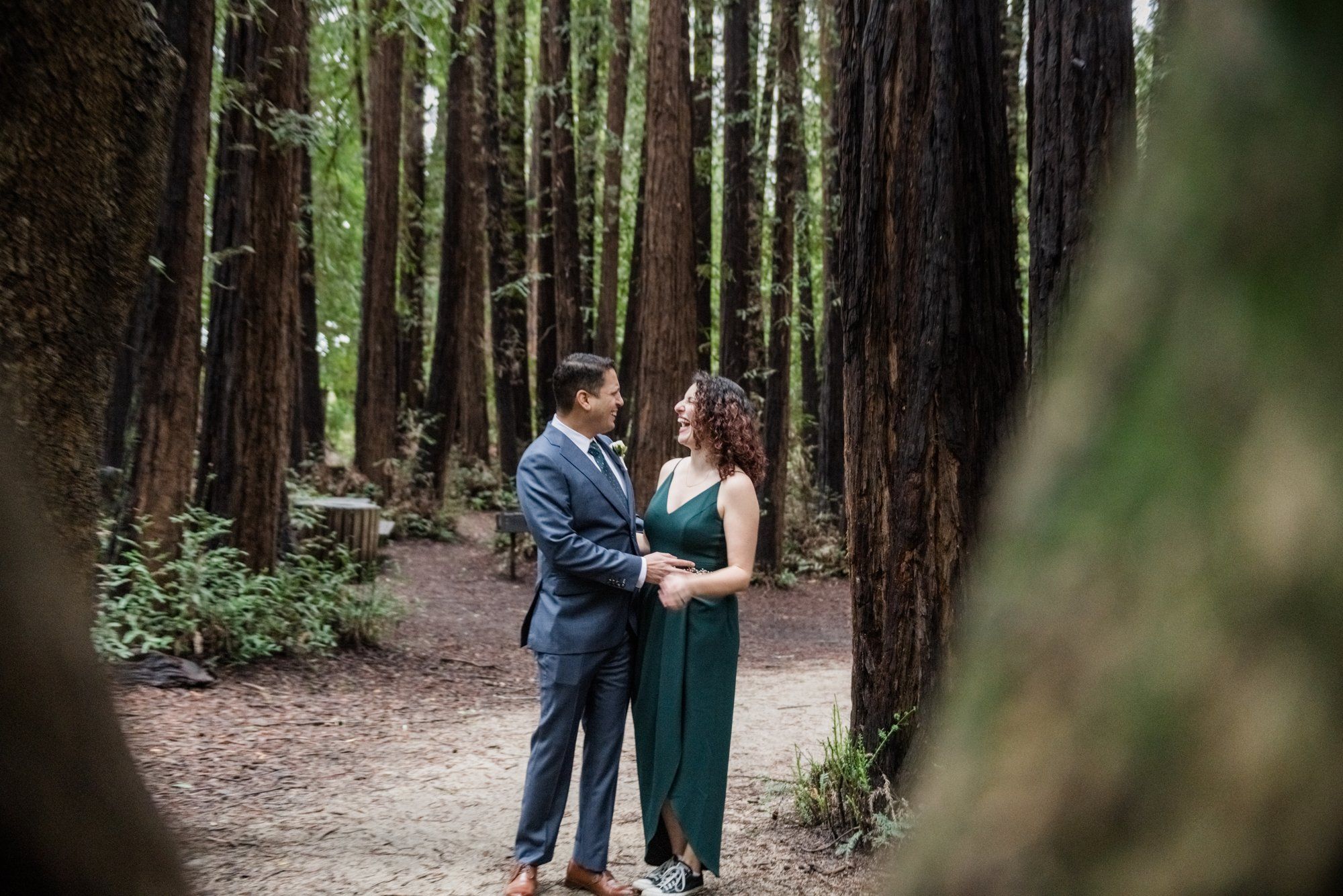 family-only redwoods minimony at old mill park, Vows in the Amphitheater, Ten Guests Under the Redwoods