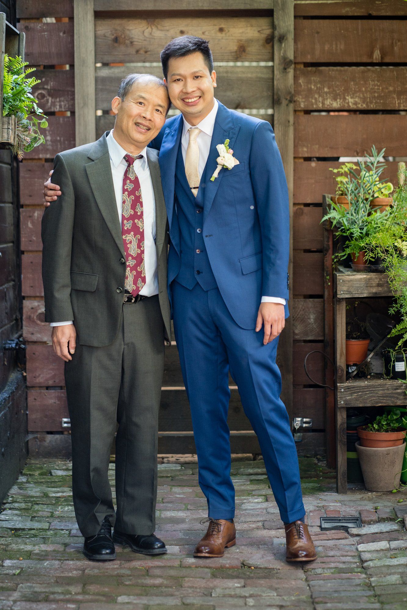 industrial-cafe micro wedding at stable cafe, sf, Portraits on the Garden Patio