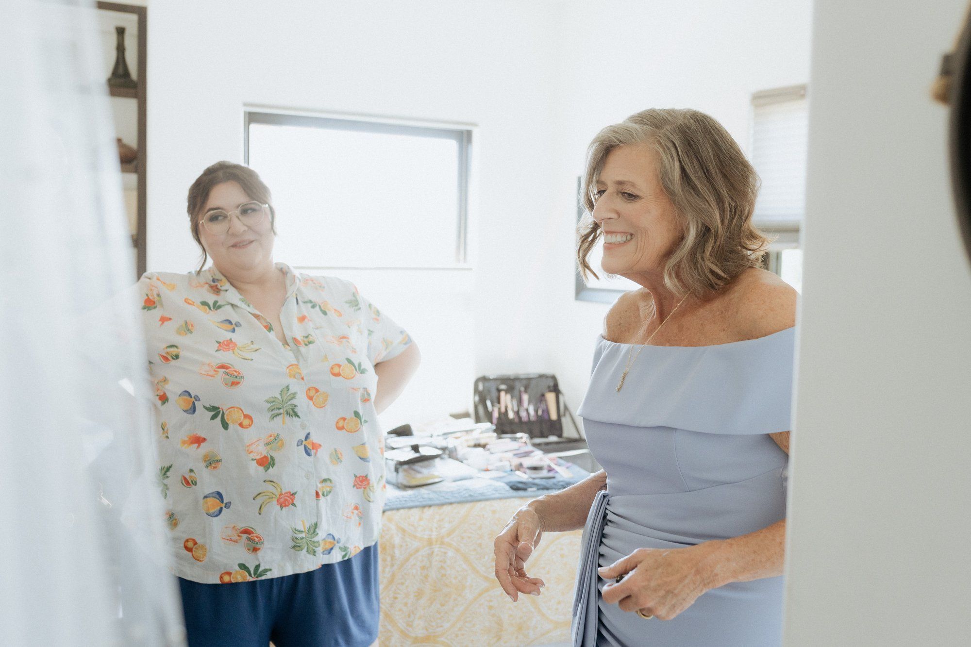 spring villa micro wedding at villa francesca, socal, Getting Ready at the Casita