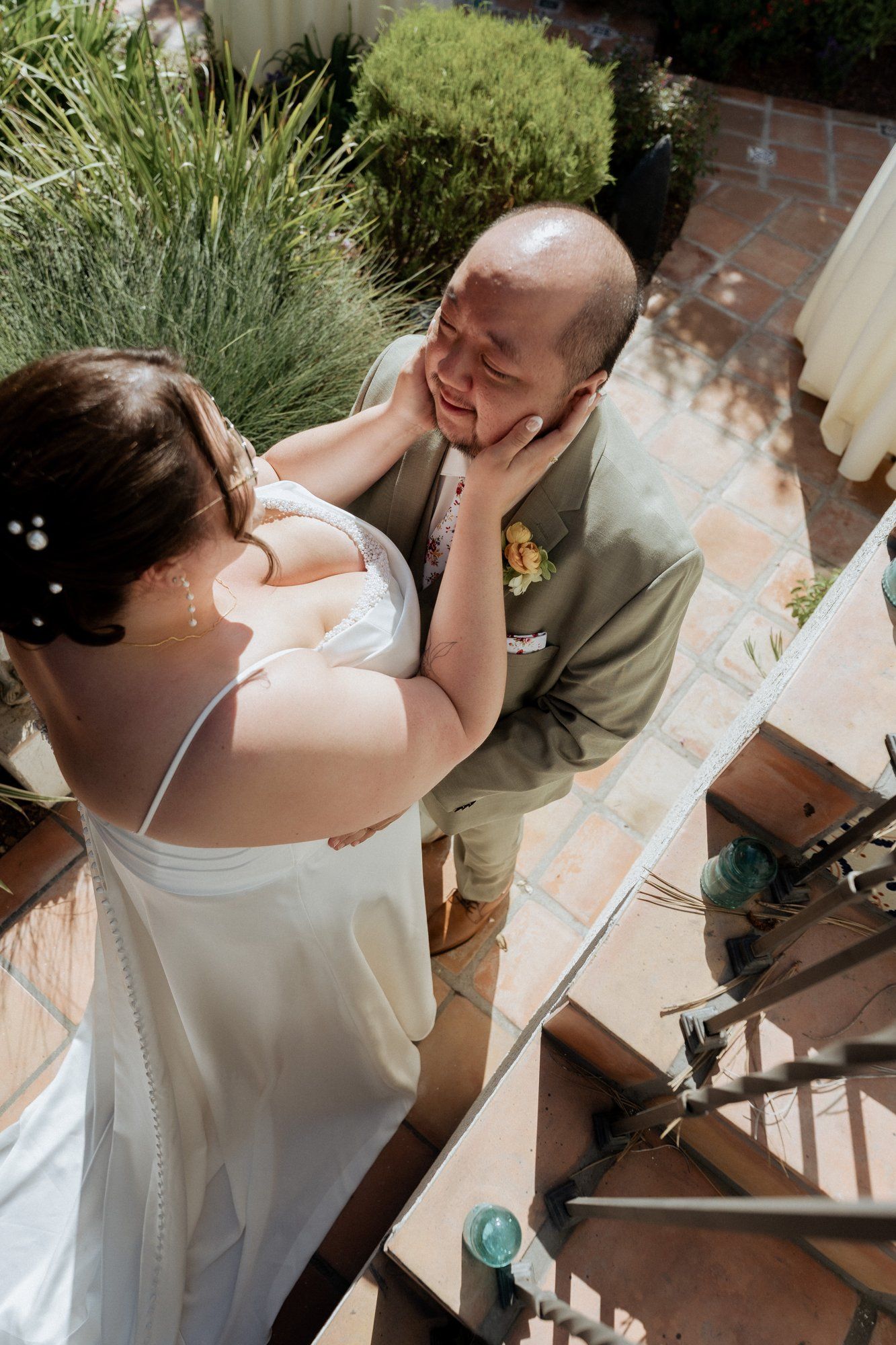 spring villa micro wedding at Villa Francesca, Portraits in the Villa Gardens, a SoCal Spring Wedding