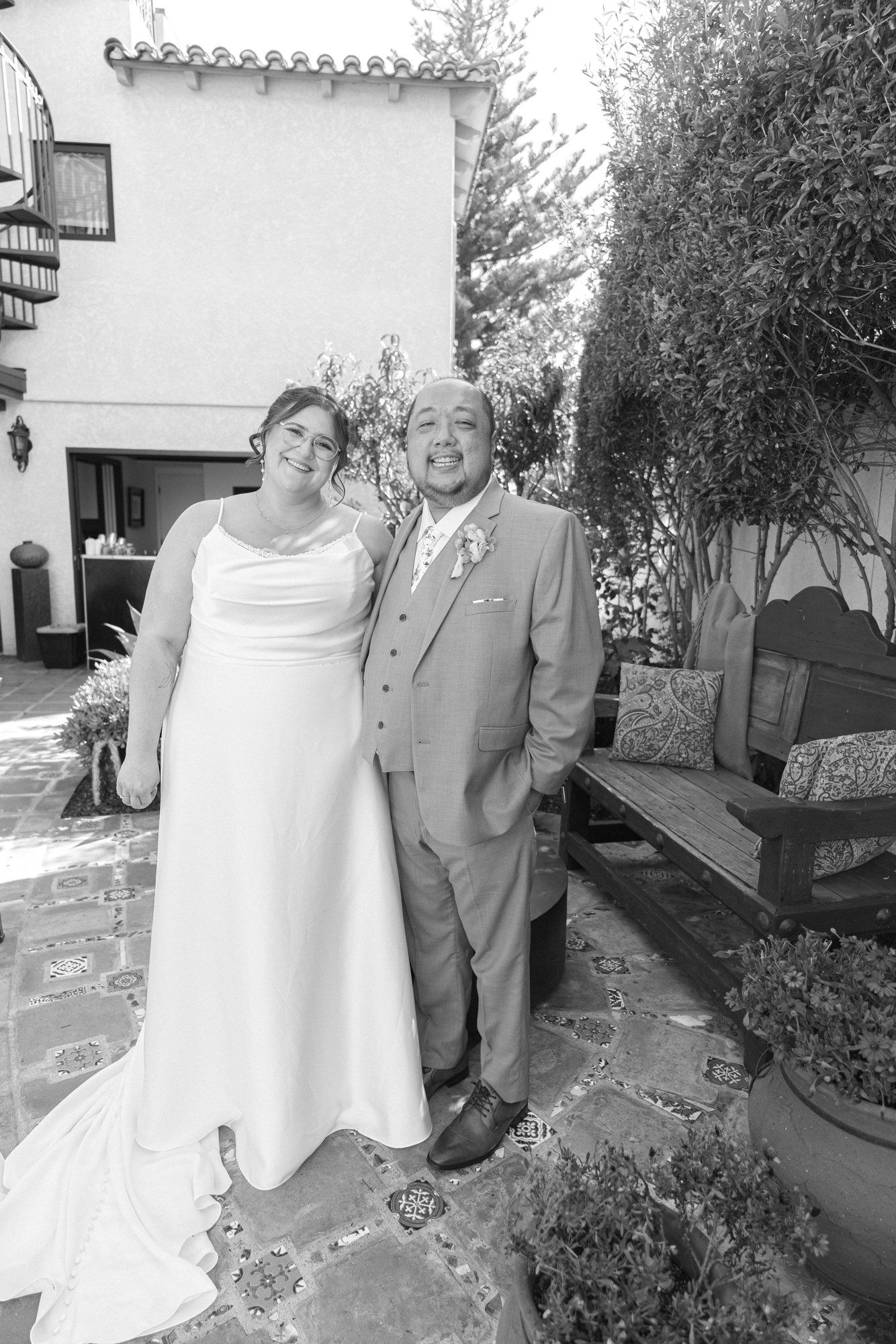 spring villa micro wedding at Villa Francesca, Portraits in the Villa Gardens, a SoCal Spring Wedding