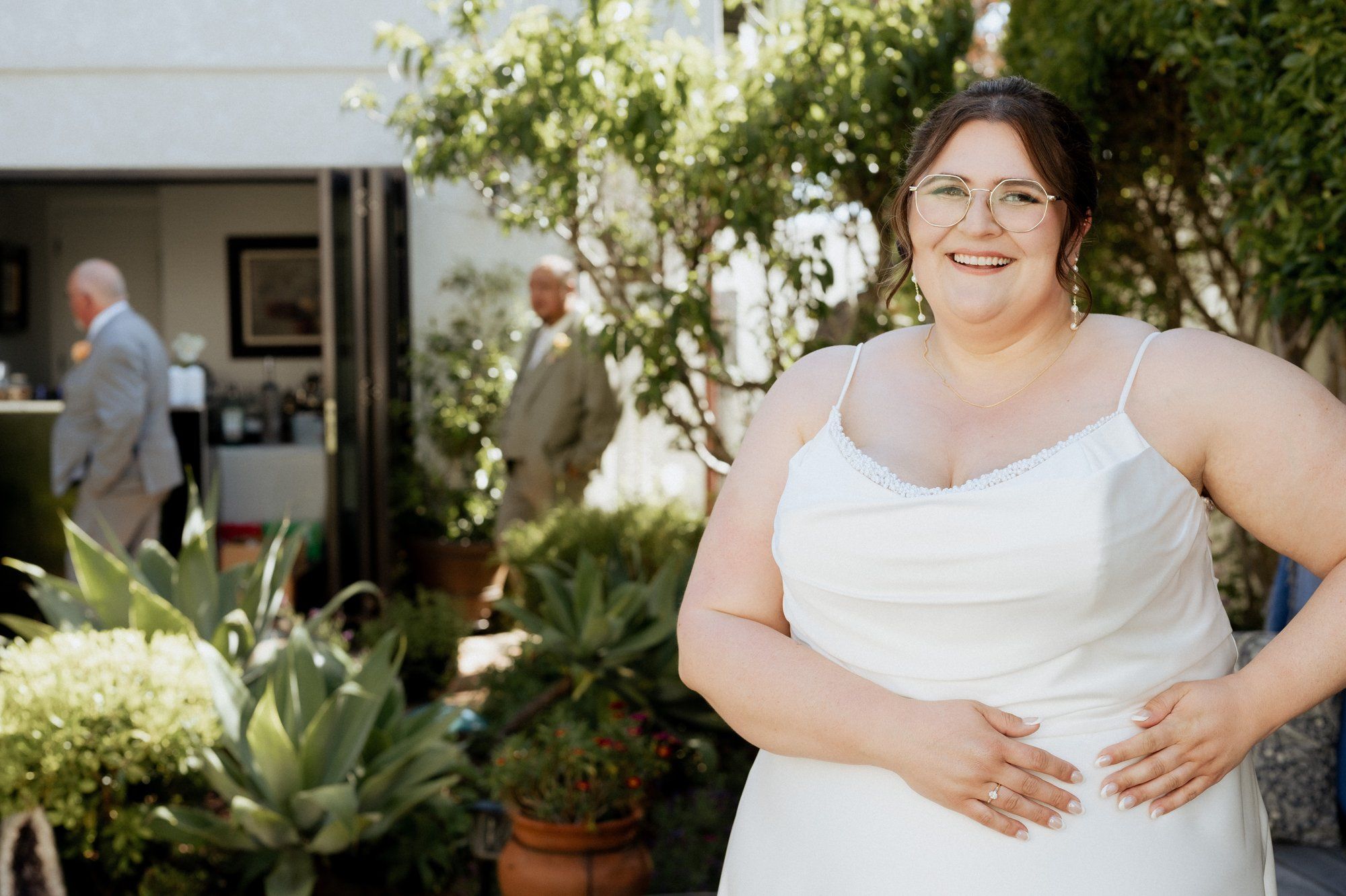 spring villa micro wedding at Villa Francesca, Portraits in the Villa Gardens, a SoCal Spring Wedding