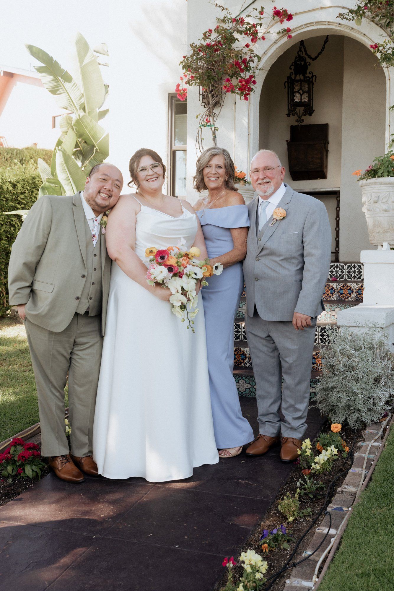 spring villa micro wedding at Villa Francesca, Portraits in the Villa Gardens, a SoCal Spring Wedding