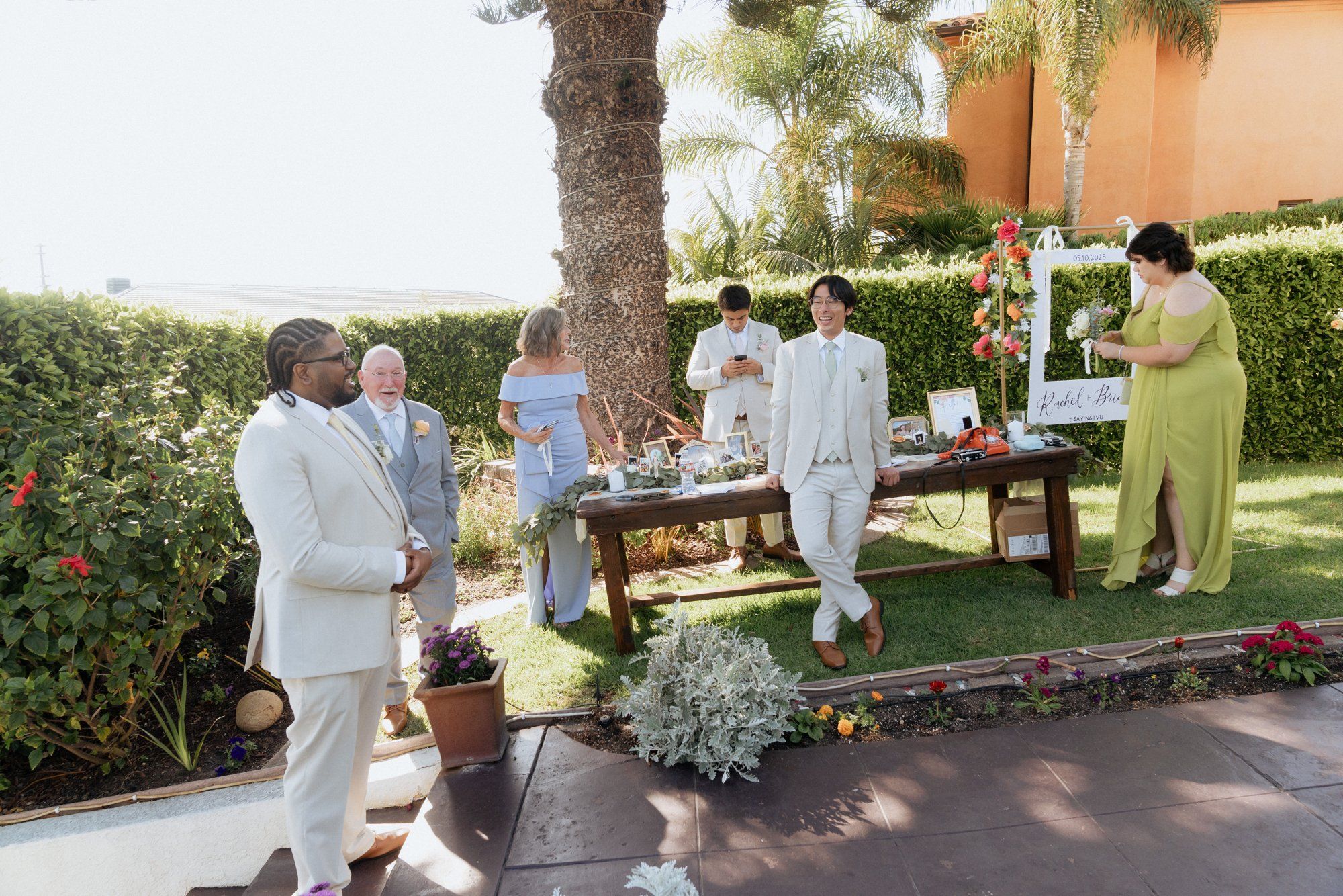 spring villa micro wedding at Villa Francesca, An Ocean-View Villa Ceremony in the Courtyard