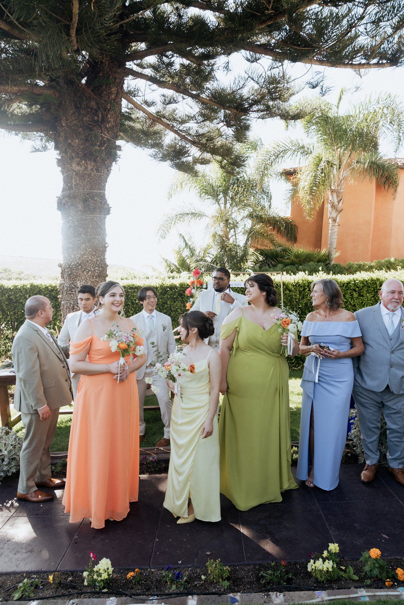 spring villa micro wedding at villa francesca, socal, An Ocean-View Villa Ceremony in the Courtyard