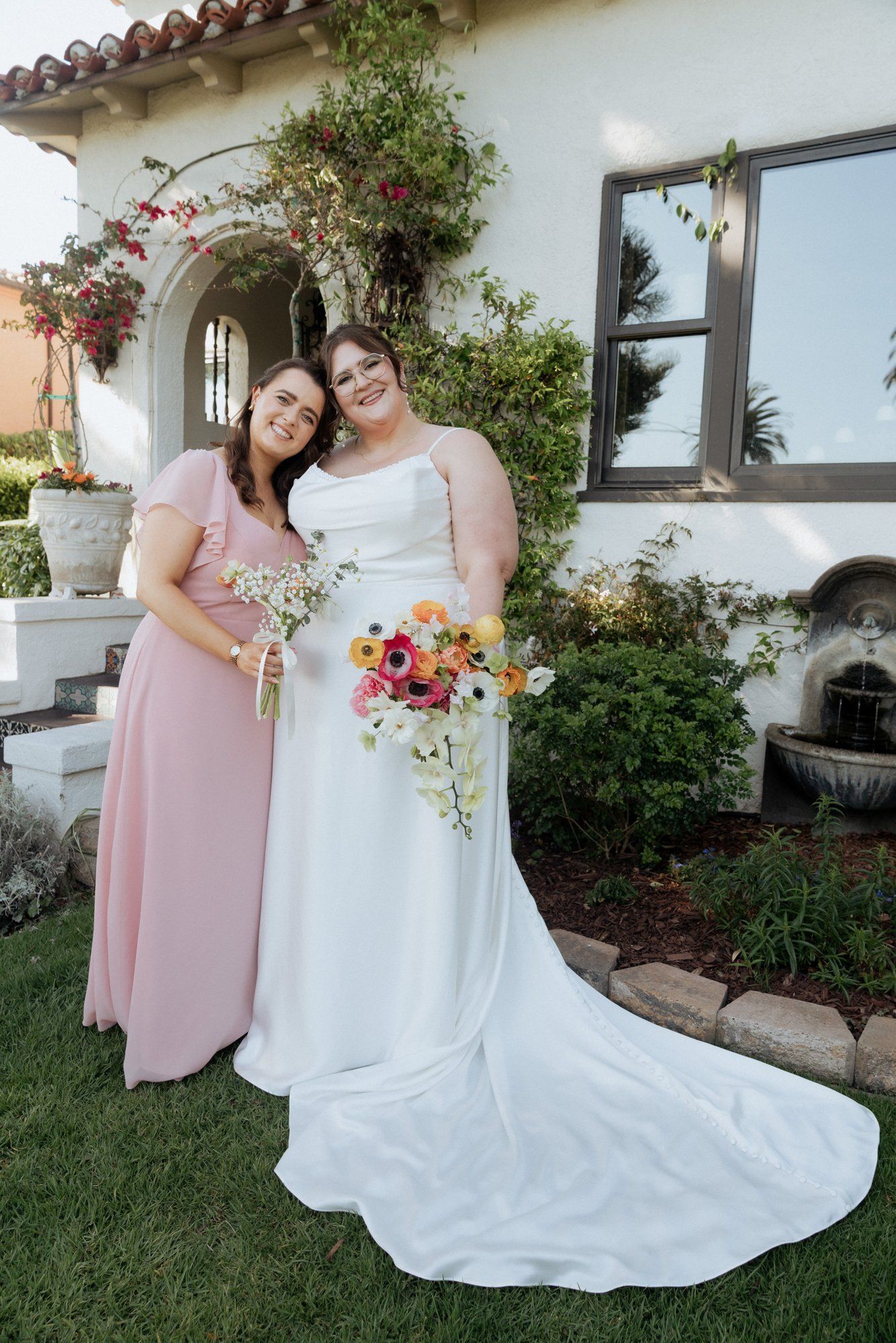 spring villa micro wedding at villa francesca, socal, Portraits in the Villa Gardens. SoCal Villa Wedding in Spring