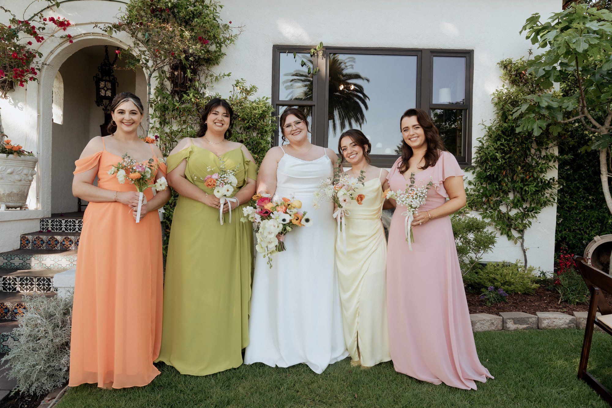 spring villa micro wedding at Villa Francesca, Portraits in the Villa Gardens, a SoCal Spring Wedding