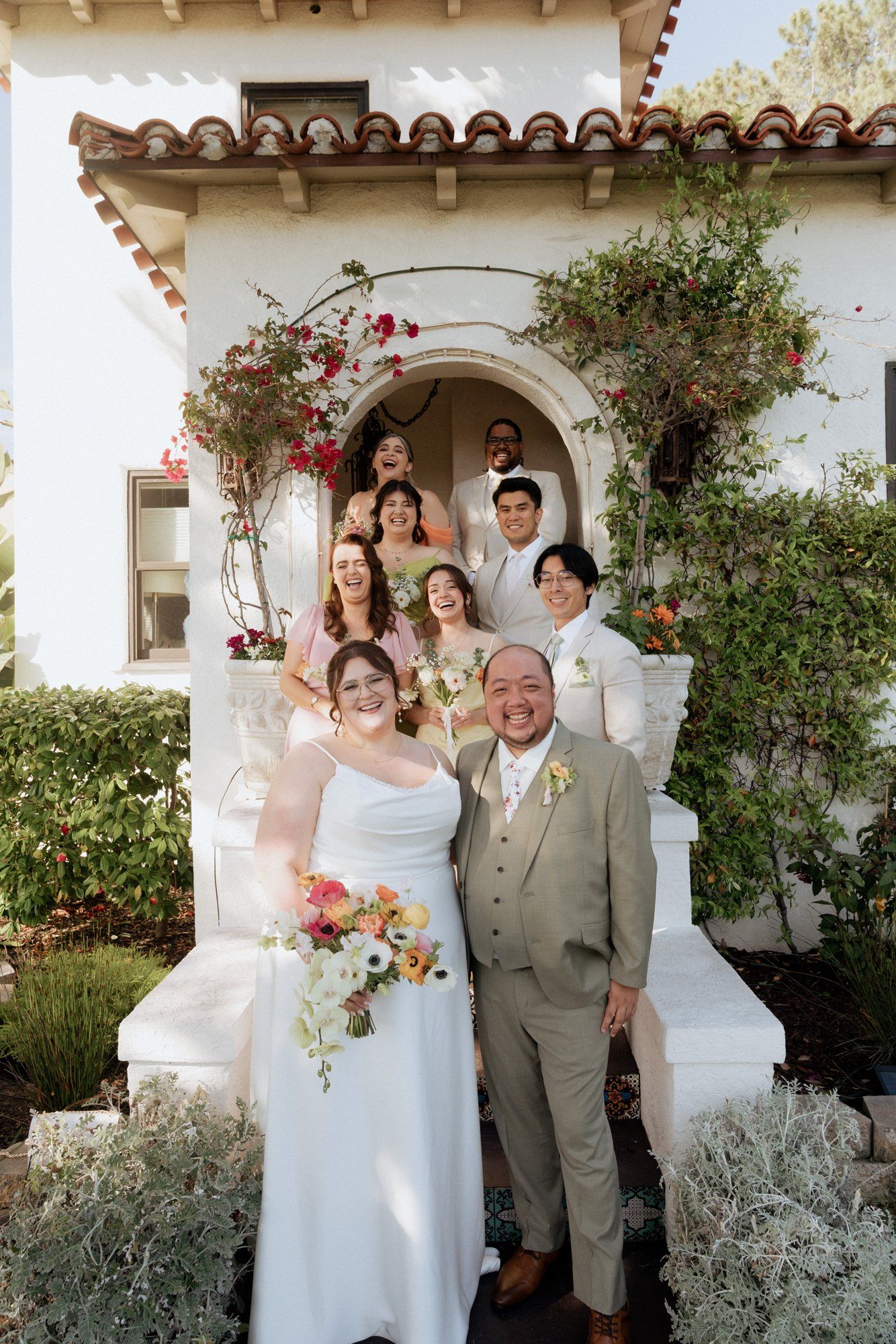 spring villa micro wedding at Villa Francesca, Portraits in the Villa Gardens, a SoCal Spring Wedding