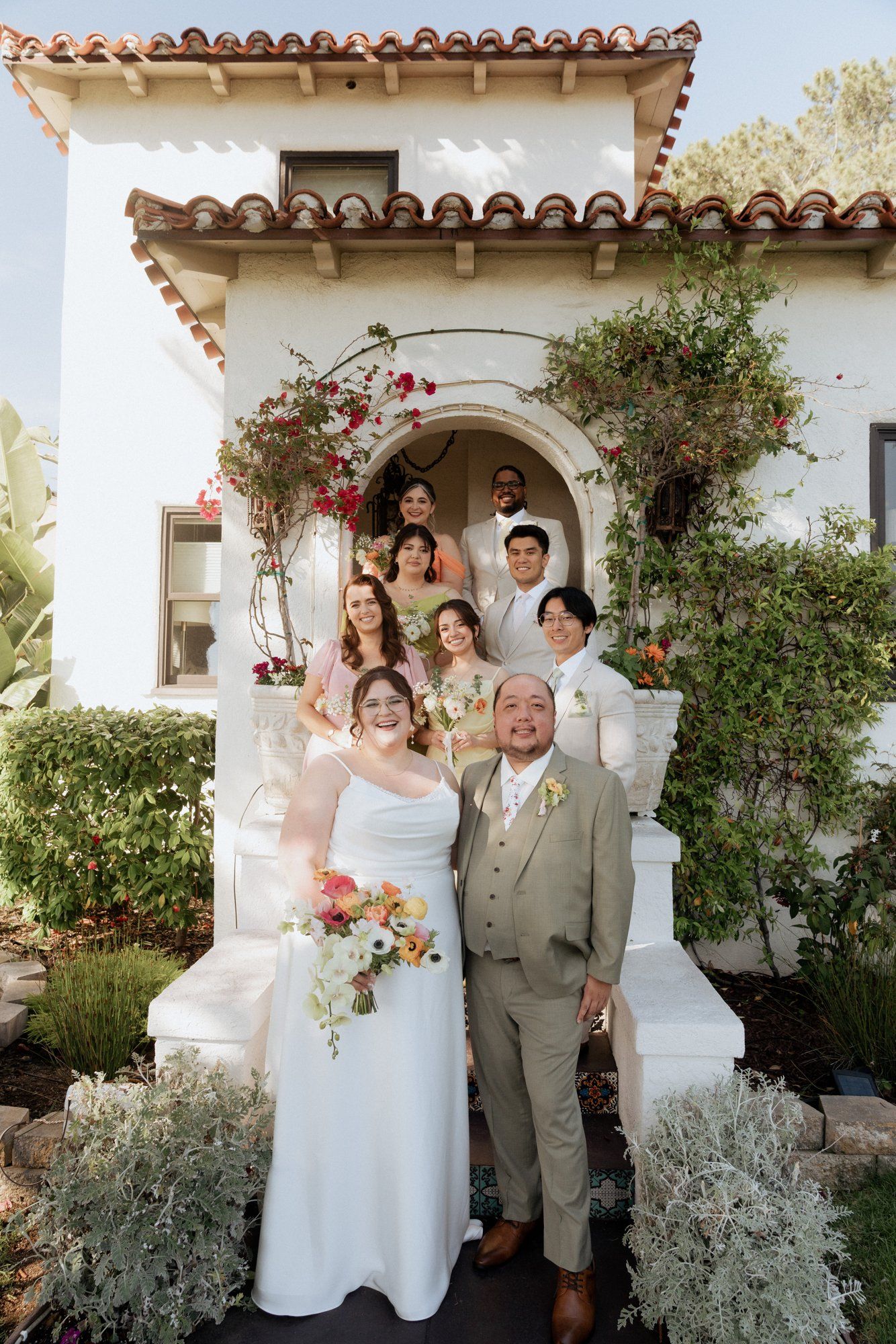spring villa micro wedding at villa francesca, socal, Portraits in the Villa Gardens. SoCal Villa Wedding in Spring
