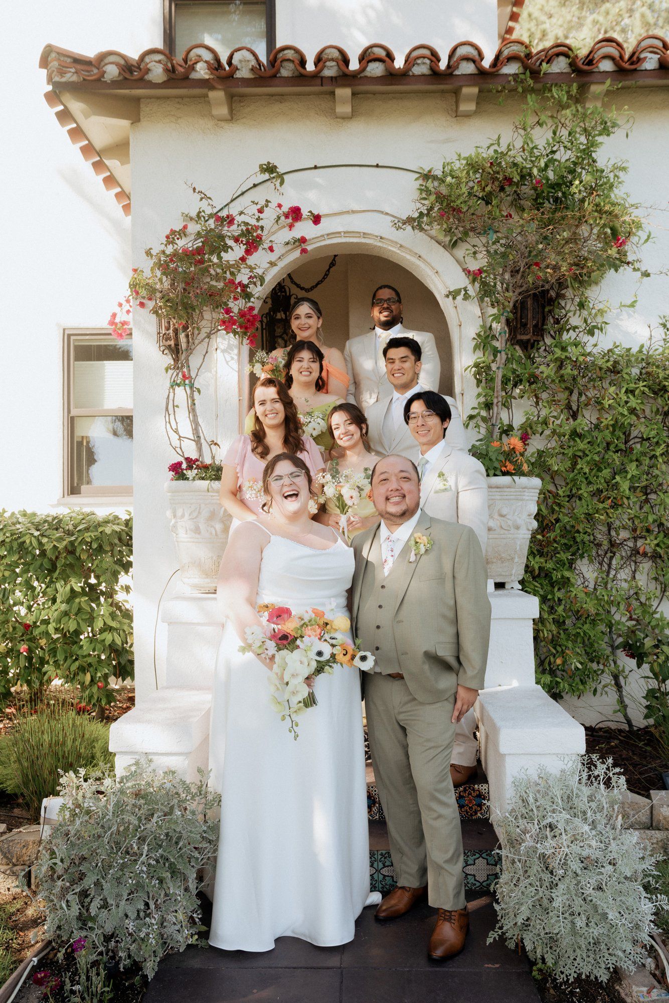 spring villa micro wedding at Villa Francesca, Portraits in the Villa Gardens, a SoCal Spring Wedding