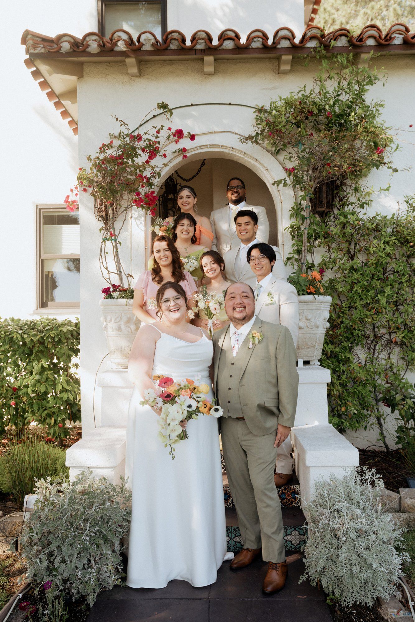 spring villa micro wedding at villa francesca, socal, Portraits in the Villa Gardens. SoCal Villa Wedding in Spring