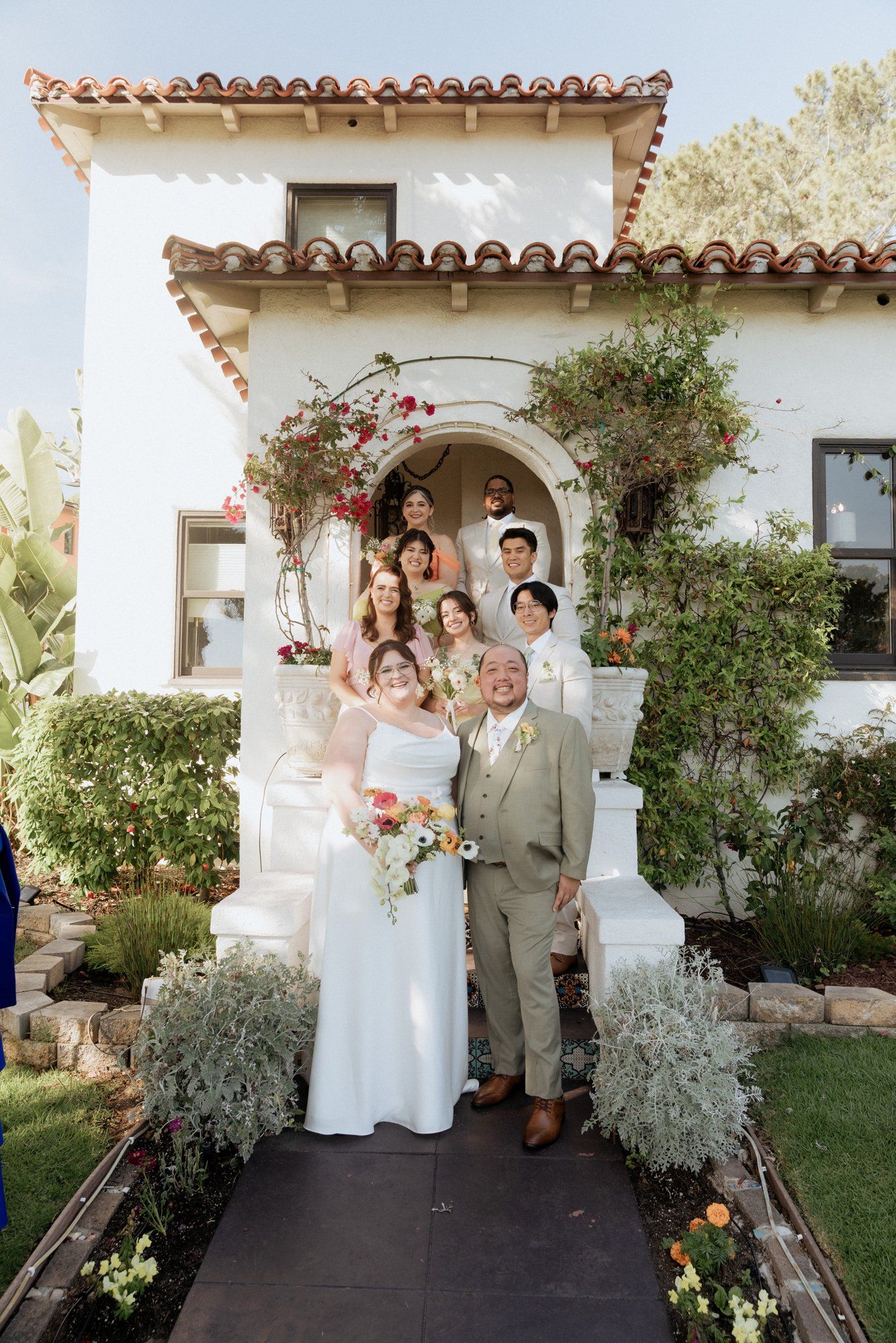 spring villa micro wedding at villa francesca, socal, Portraits in the Villa Gardens. SoCal Villa Wedding in Spring