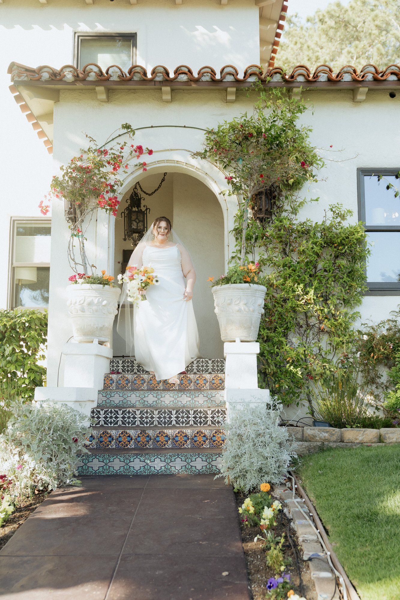 spring villa micro wedding at Villa Francesca, Portraits in the Villa Gardens, a SoCal Spring Wedding