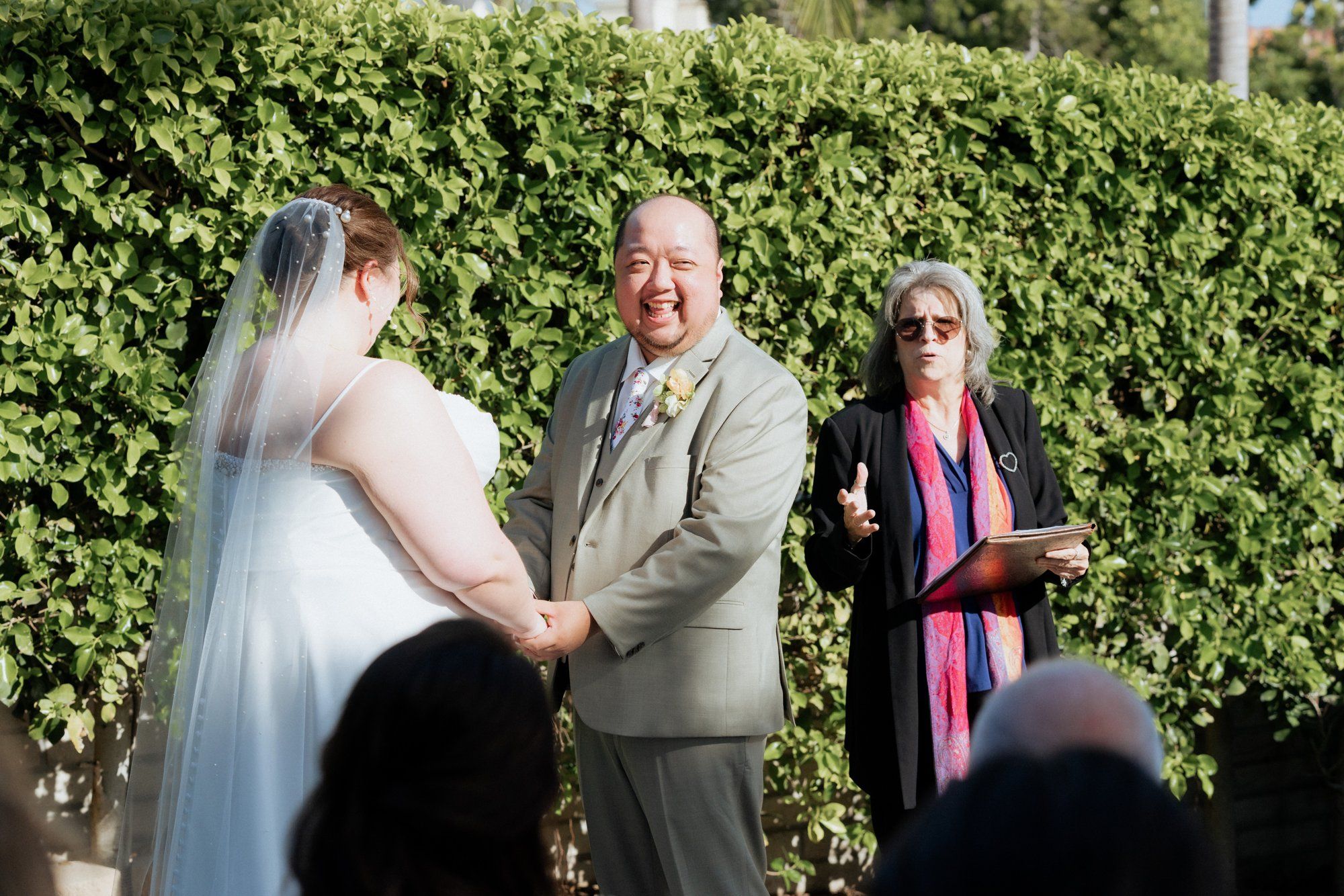 spring villa micro wedding at Villa Francesca, An Ocean-View Villa Ceremony in the Courtyard