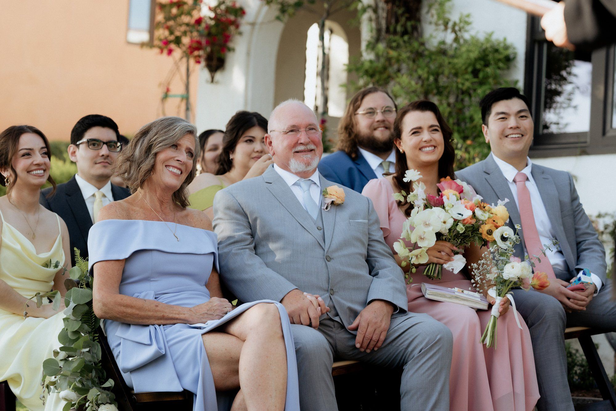 spring villa micro wedding at Villa Francesca, An Ocean-View Villa Ceremony in the Courtyard