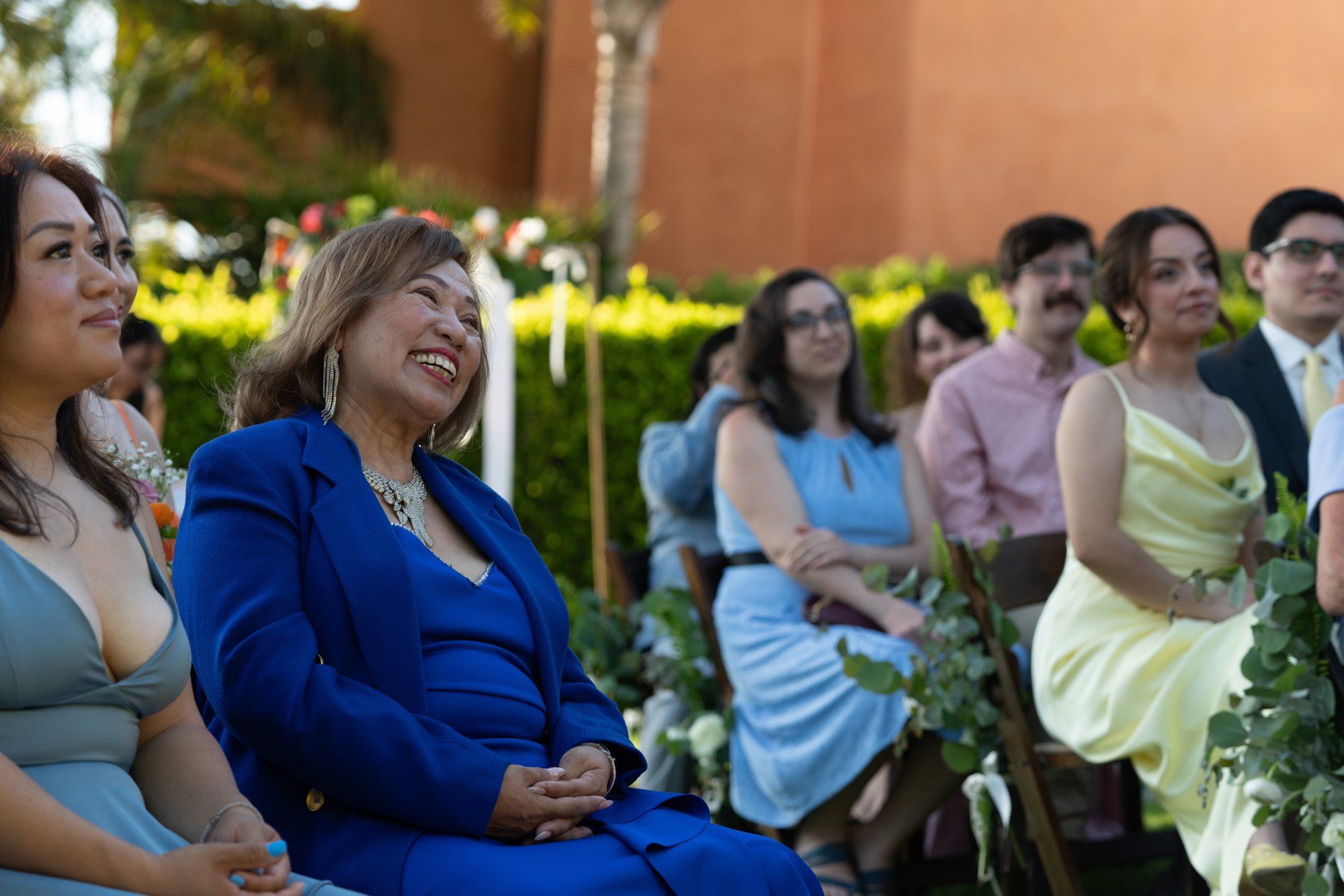 spring villa micro wedding at villa francesca, socal, An Ocean-View Villa Ceremony in the Courtyard