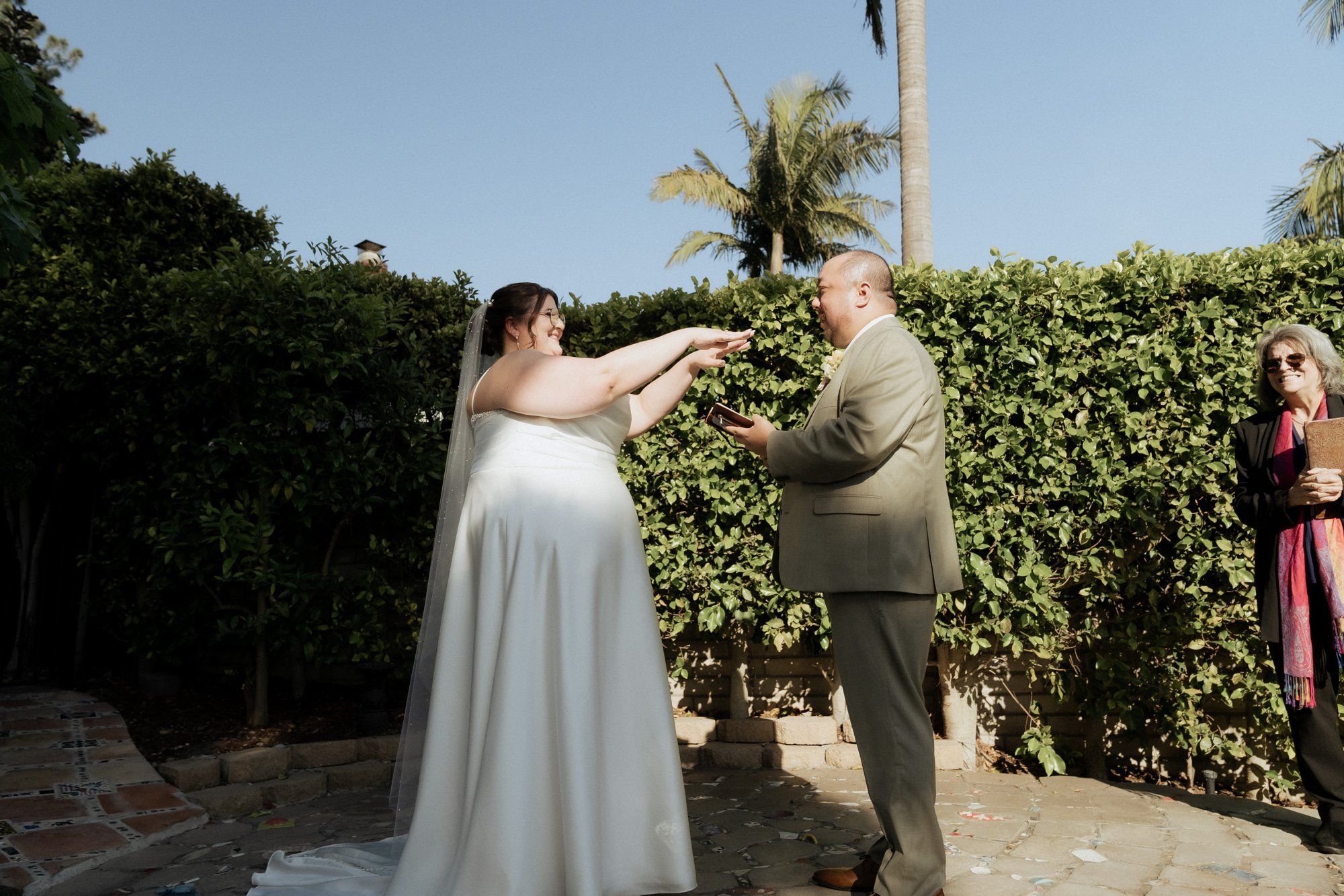 spring villa micro wedding at Villa Francesca, An Ocean-View Villa Ceremony in the Courtyard