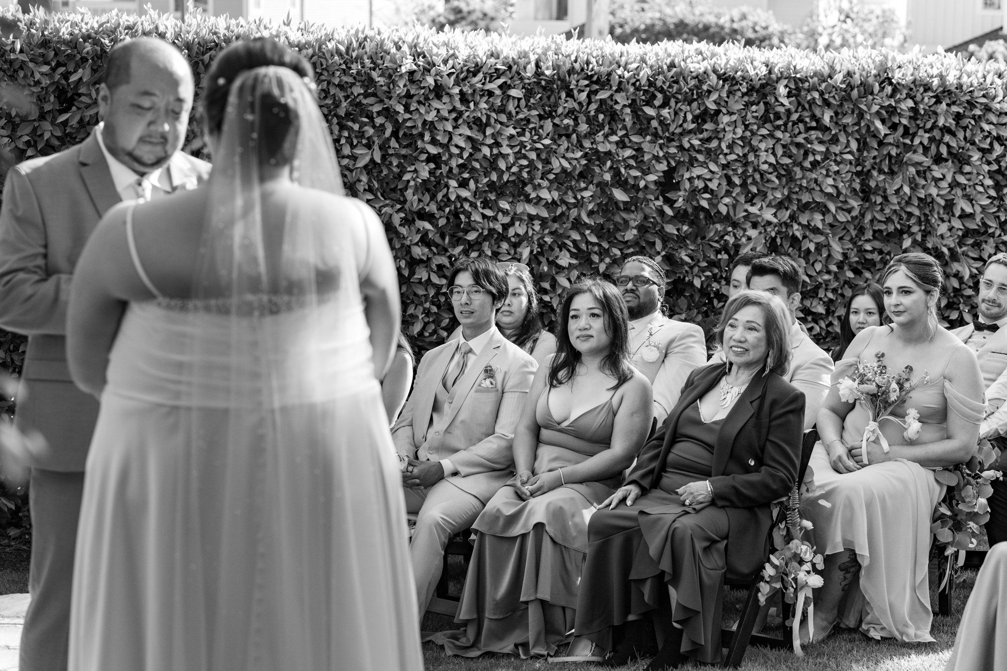 spring villa micro wedding at villa francesca, socal, An Ocean-View Villa Ceremony in the Courtyard