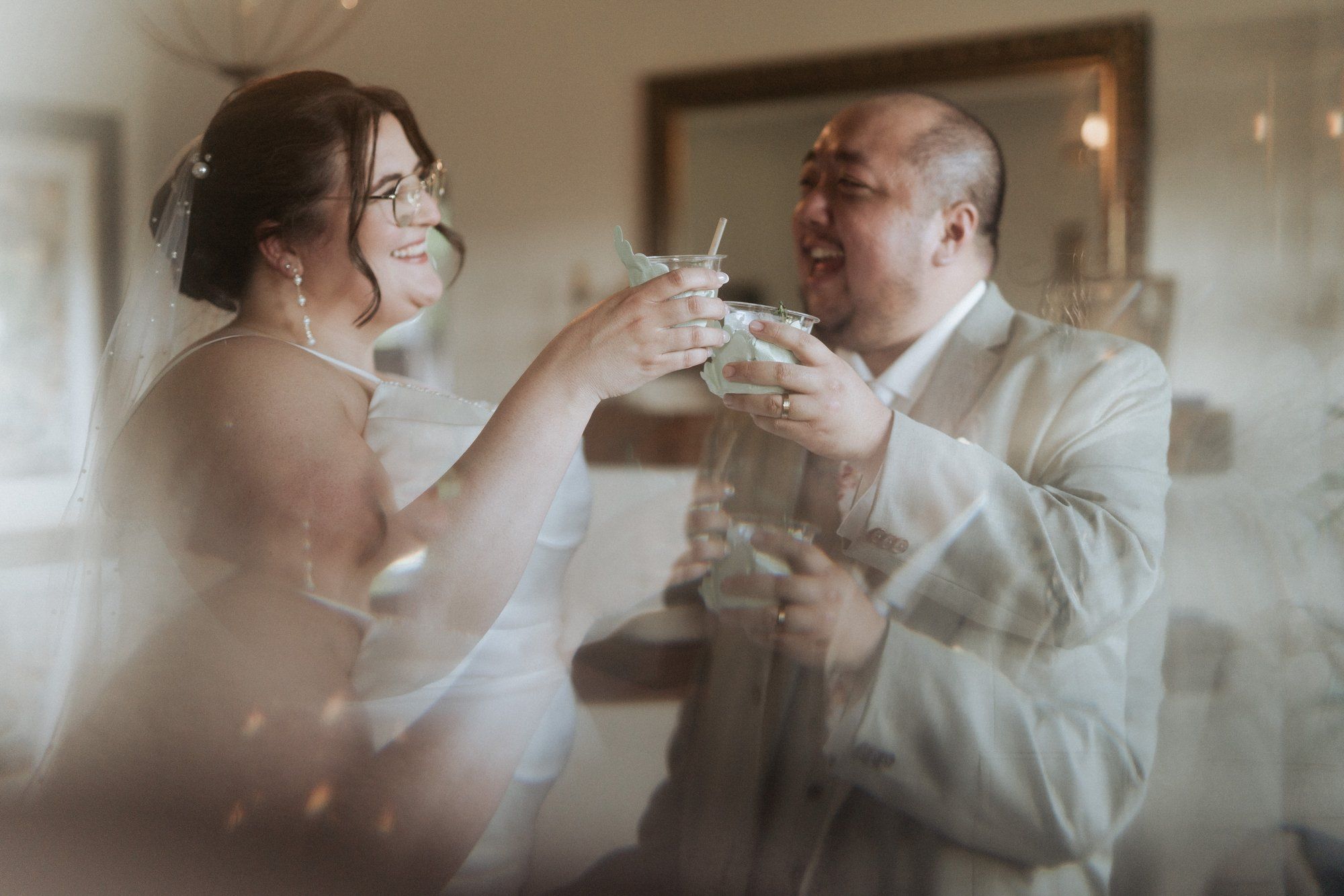 spring villa micro wedding at villa francesca, socal, Dinner, Toasts, and Cake in the Garden