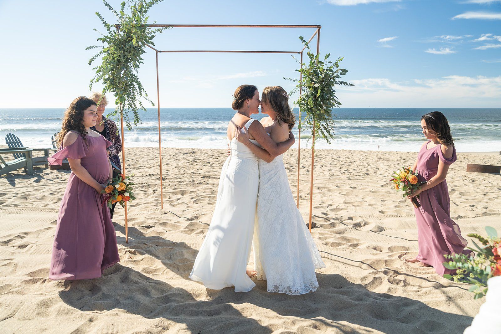 beachfront micro wedding on monterey bay, A Beachfront Ceremony on the Monterey Bay Sand