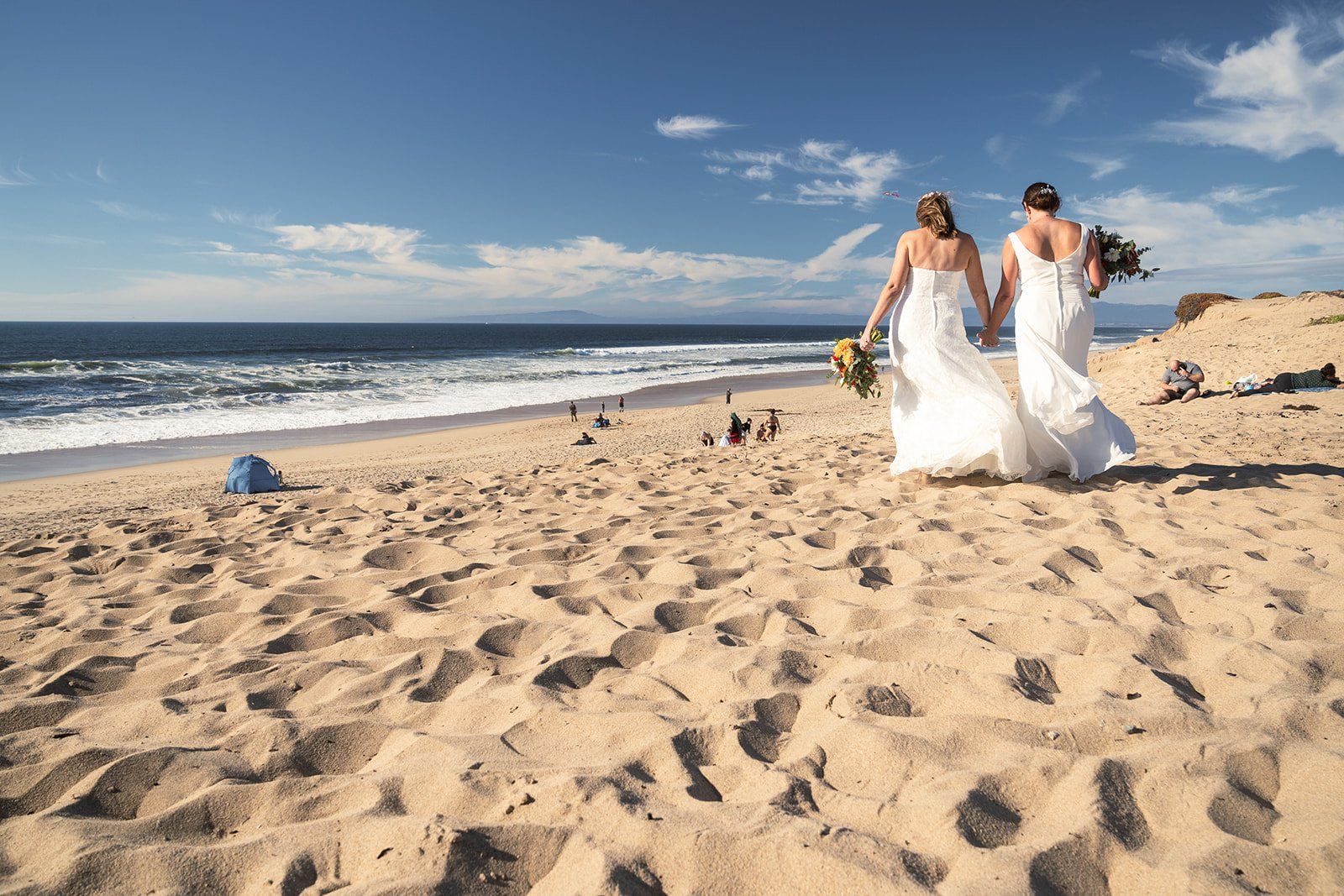 beachfront micro wedding on monterey bay, A Beachfront Ceremony on the Monterey Bay Sand
