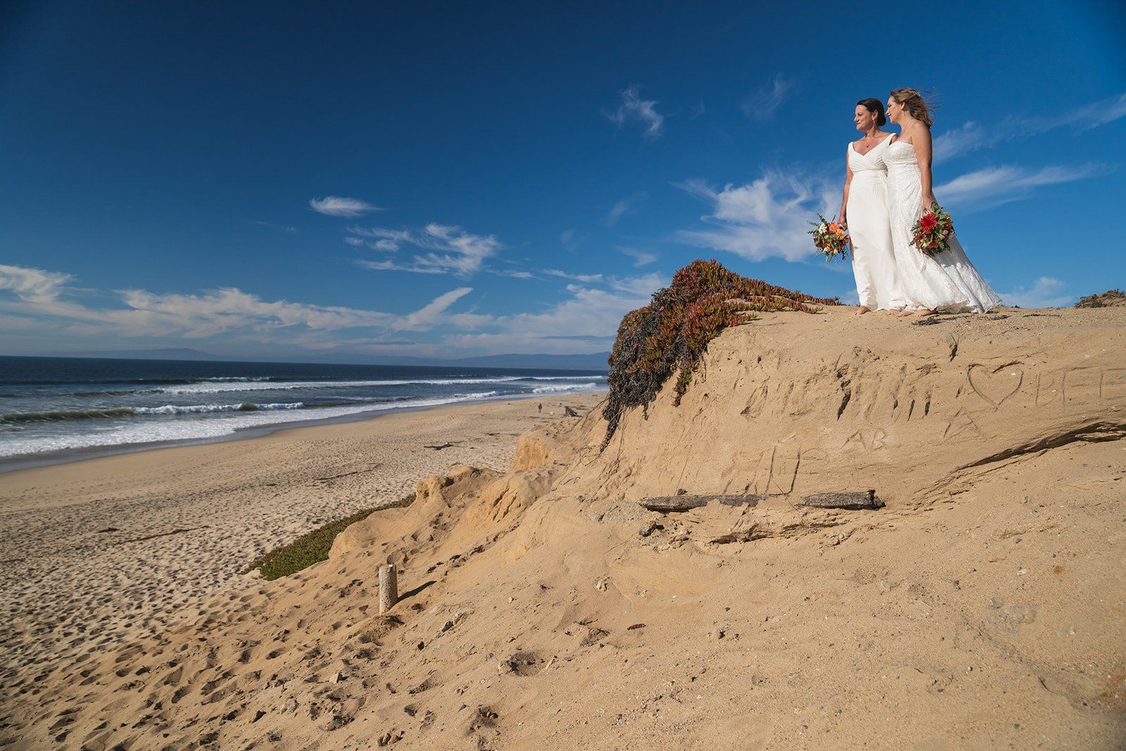 beachfront micro wedding on monterey bay, A Beachfront Ceremony on the Monterey Bay Sand