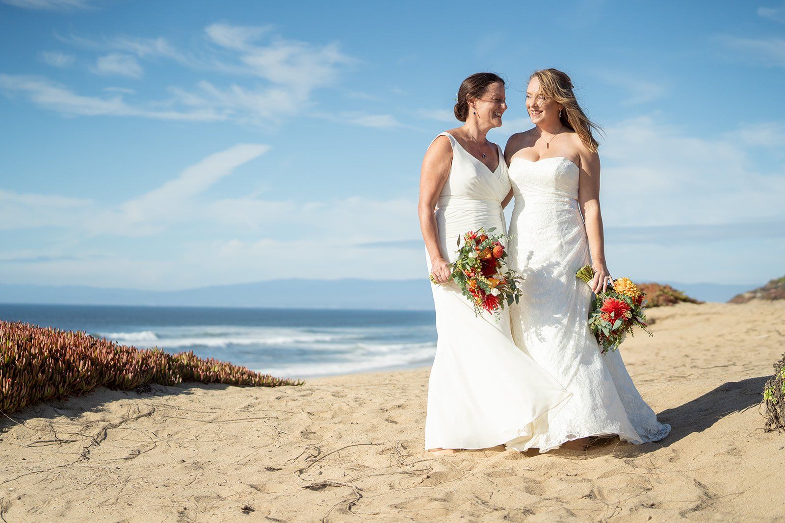 beachfront micro wedding on monterey bay, A Beachfront Ceremony on the Monterey Bay Sand