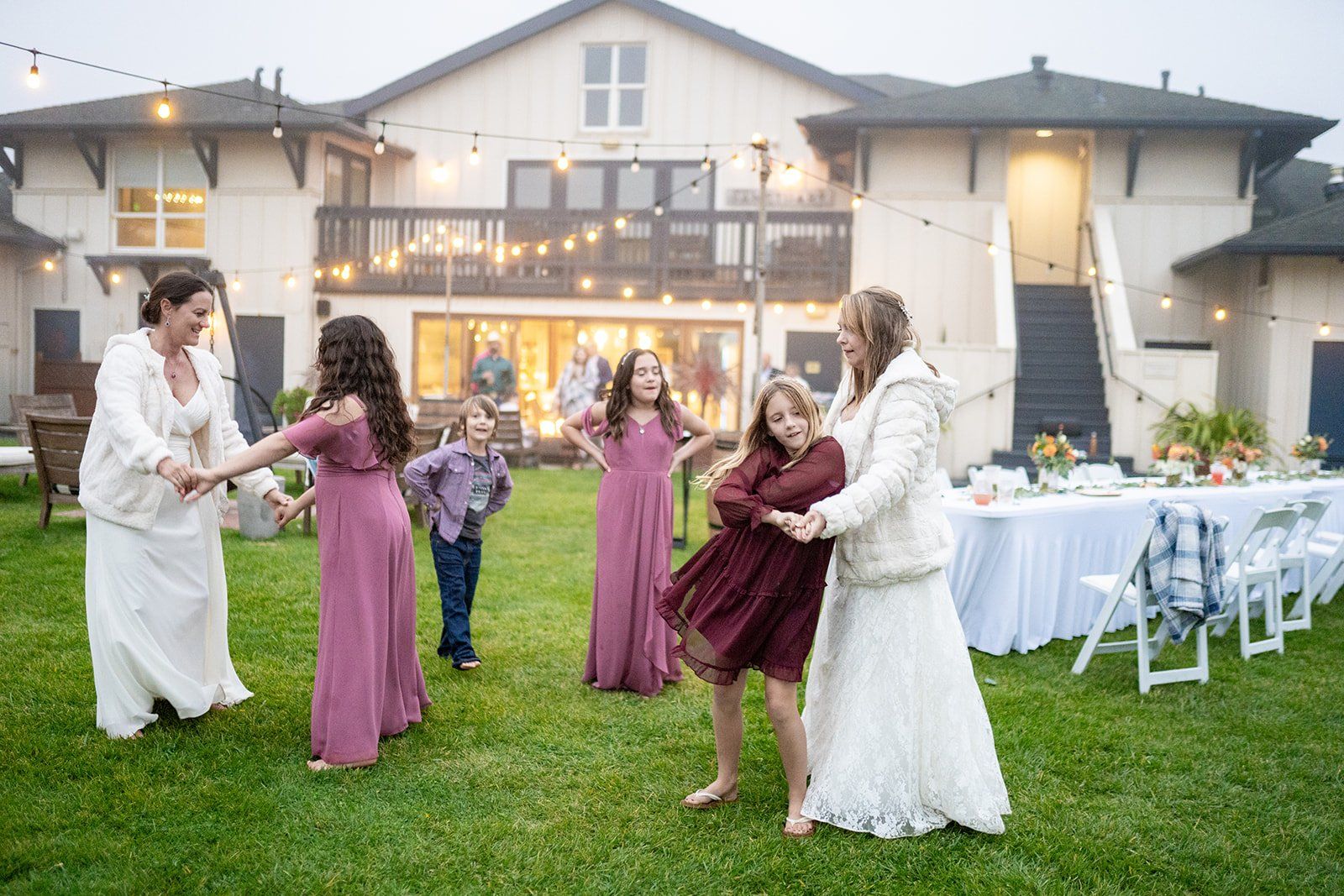 beachfront micro wedding on monterey bay, Dinner on the Lodge Lawn, S'mores by the Bonfire