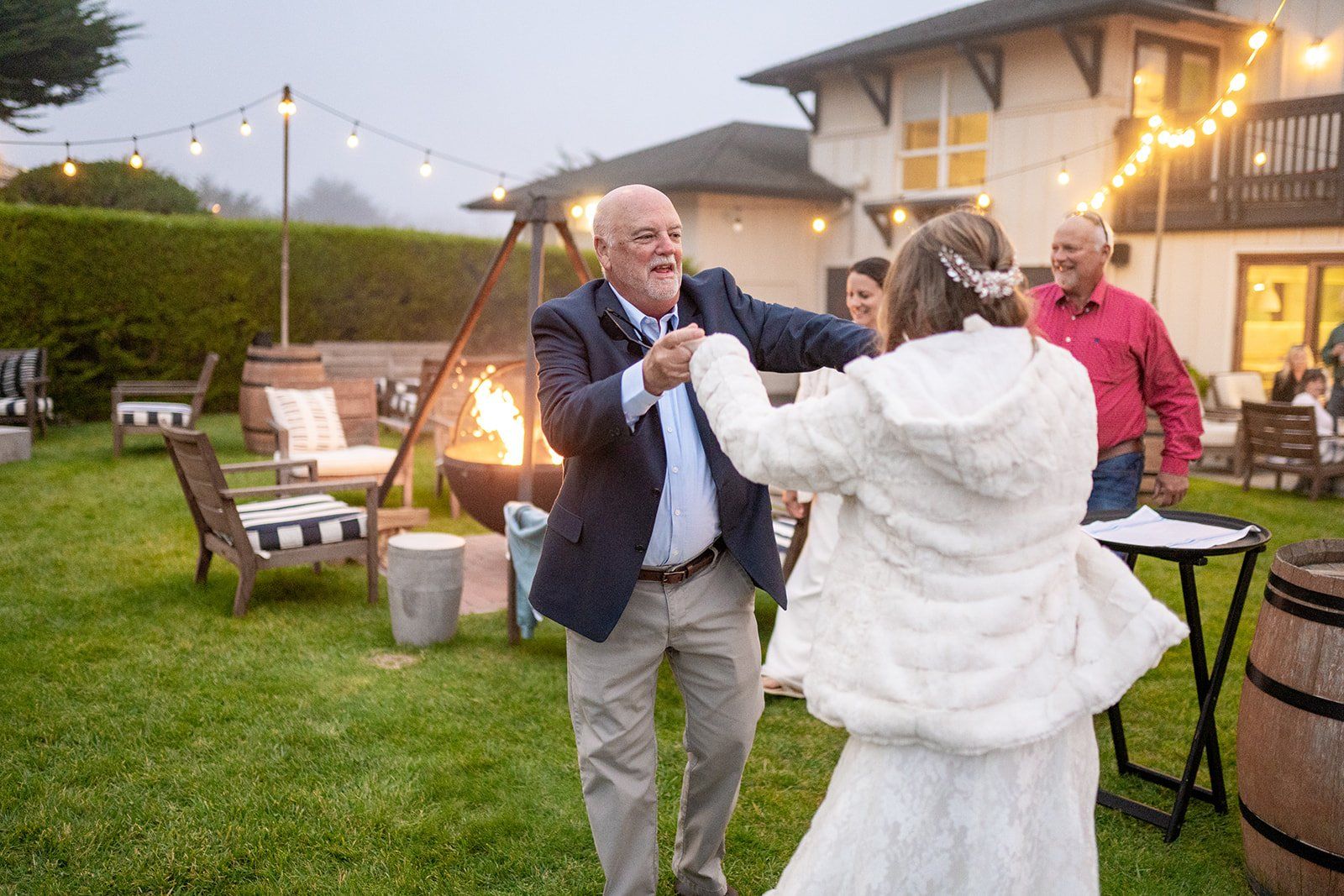 beachfront micro wedding on monterey bay, Dinner on the Lodge Lawn, S'mores by the Bonfire