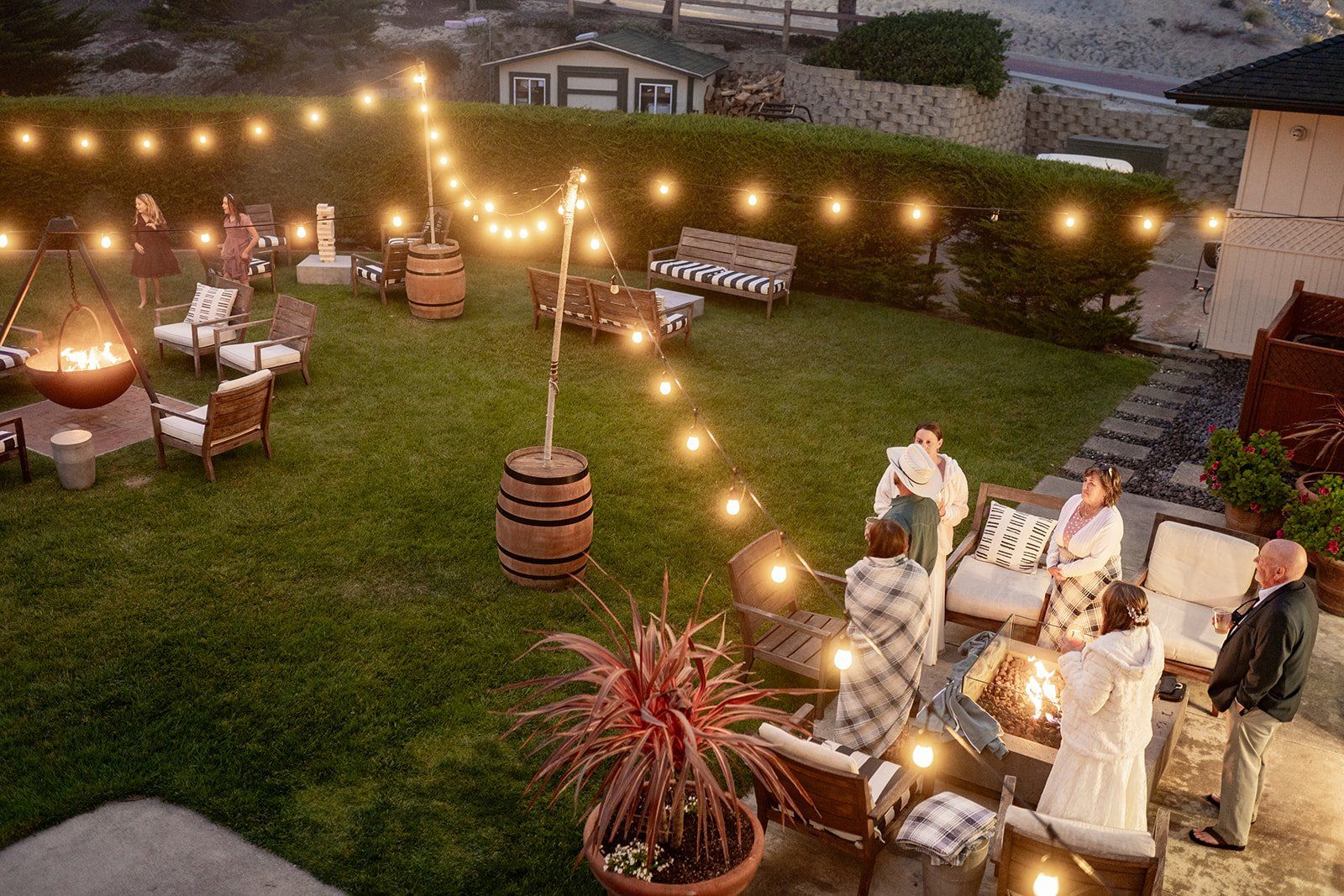 beachfront micro wedding on monterey bay, Dinner on the Lodge Lawn, S'mores by the Bonfire